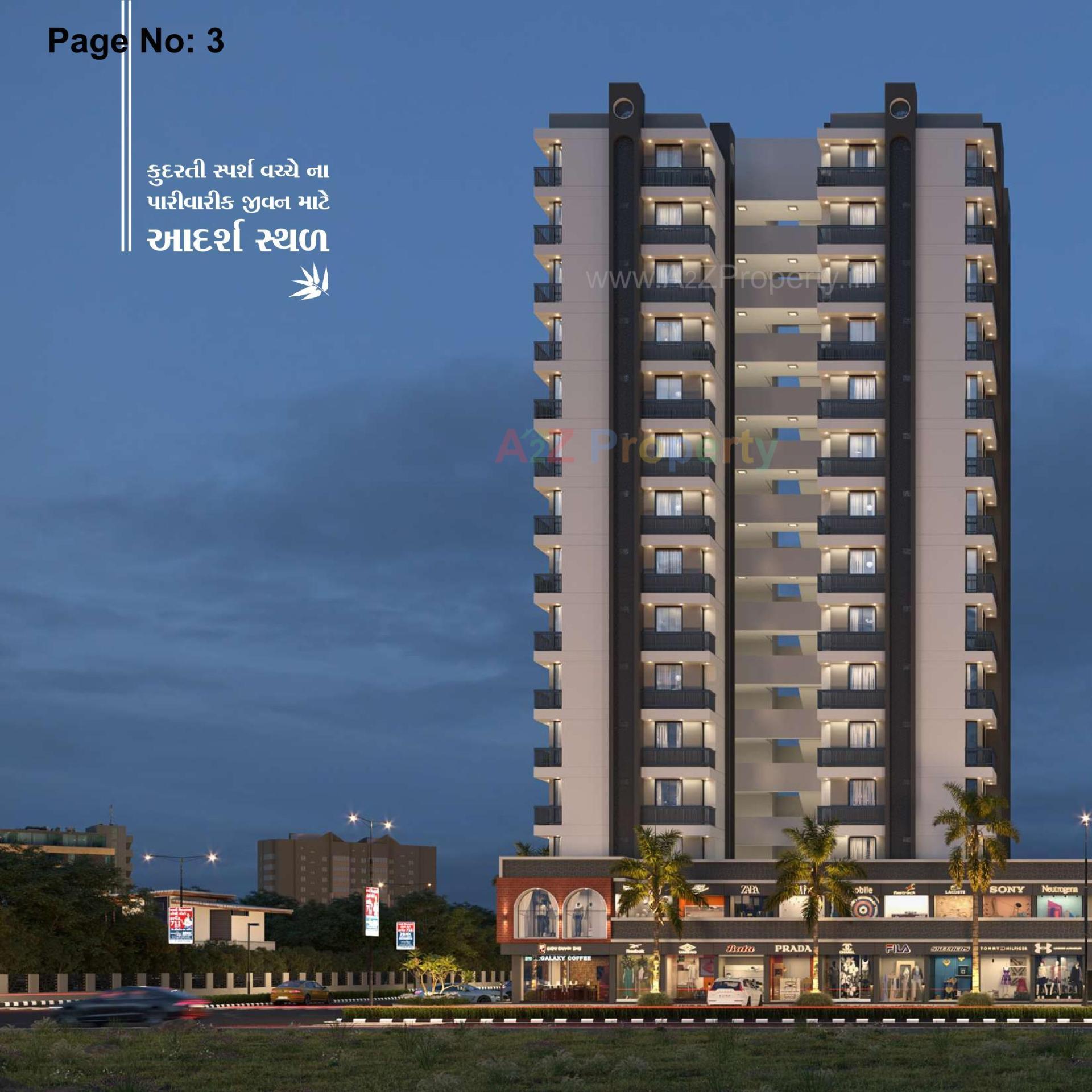 3D Elevation of real estate project Asopalav Height located at Vavdi, Rajkot, Gujarat