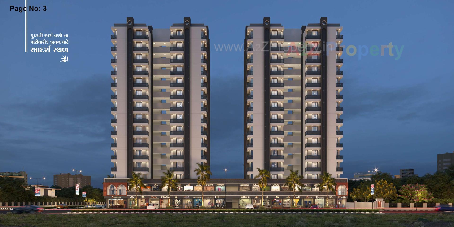3D Elevation of real estate project Asopalav Height located at Vavdi, Rajkot, Gujarat