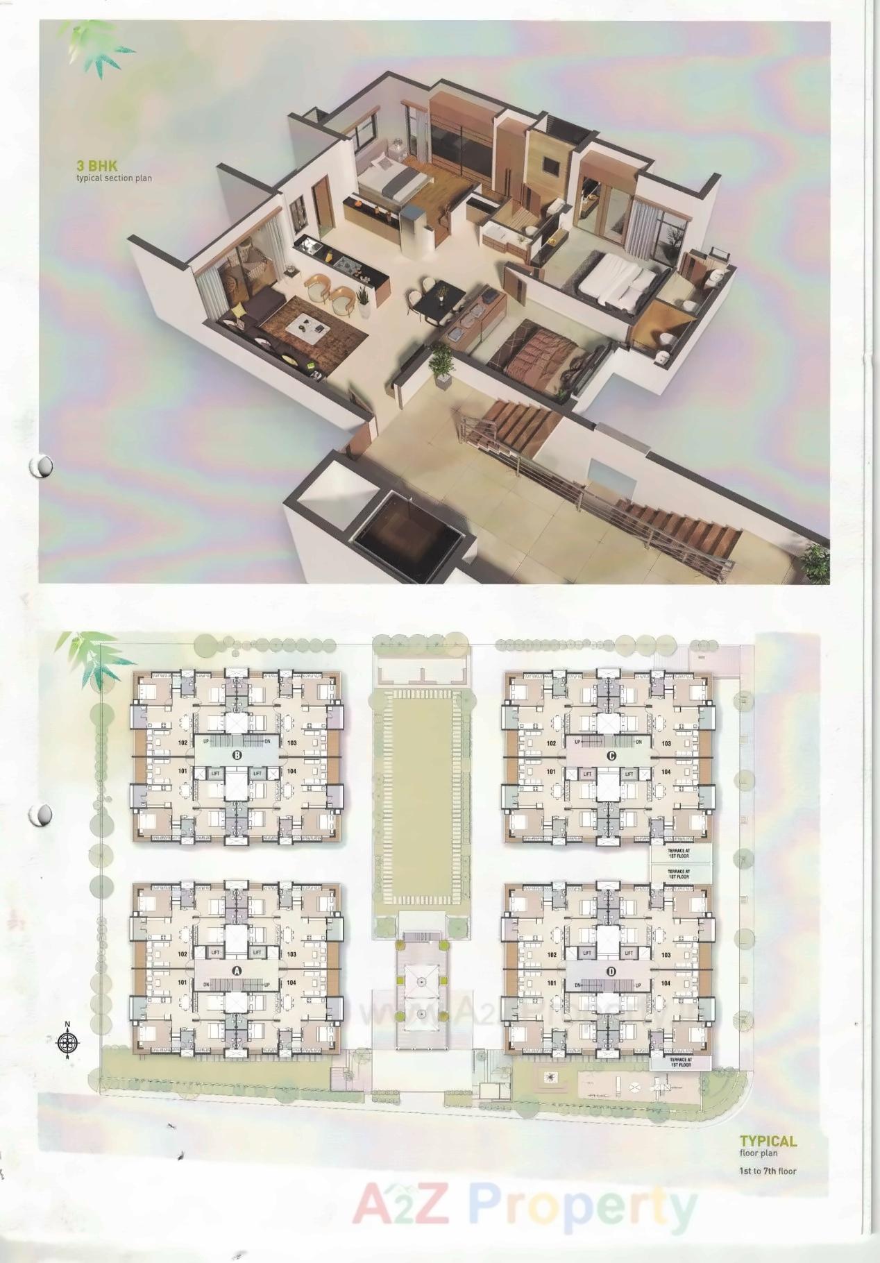 Layout of real estate project Asopalav Luxuria located at Mavdi, Rajkot, Gujarat