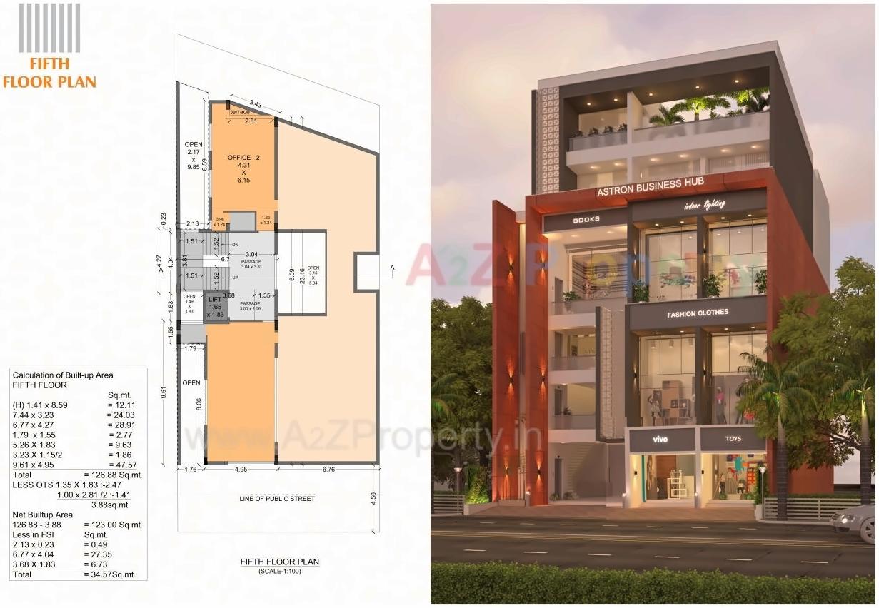 Layout of real estate project Astron Business Hub located at Rajkot, Rajkot, Gujarat