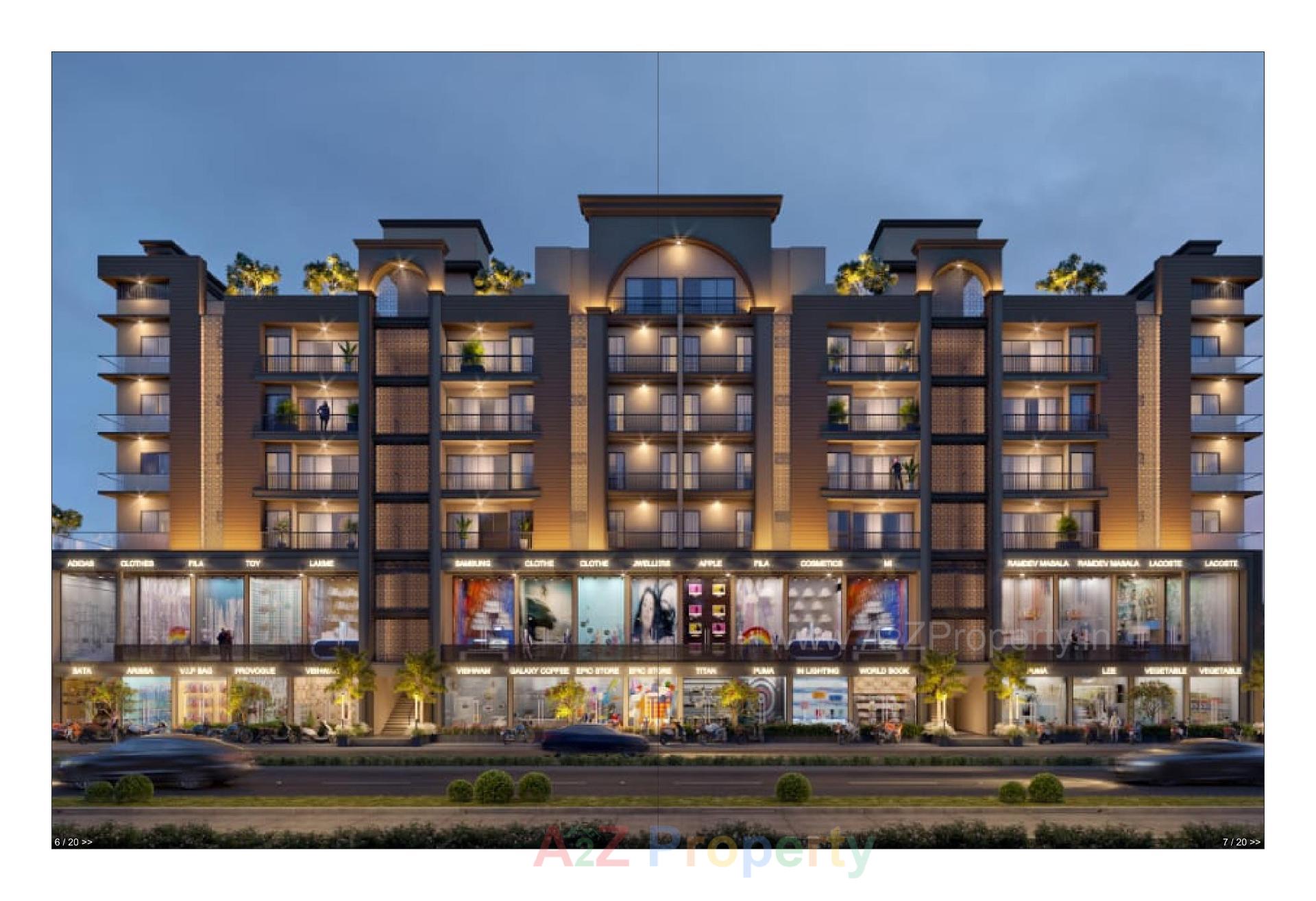 3D Elevation of real estate project Atlantis Arihant located at Raiya, Rajkot, Gujarat