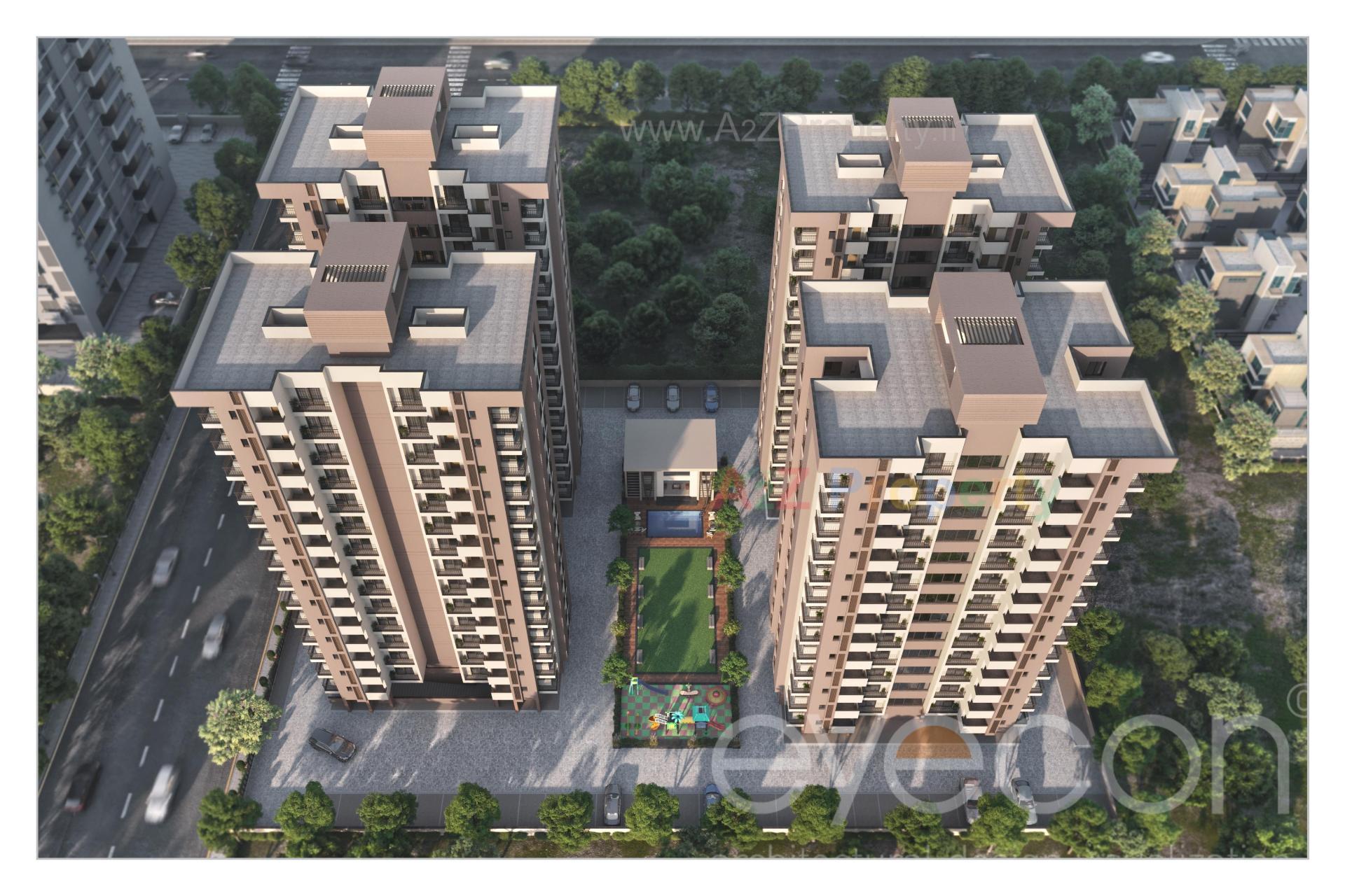 3D Elevation of real estate project Atlantis Heights Ii located at Rajkot, Rajkot, Gujarat