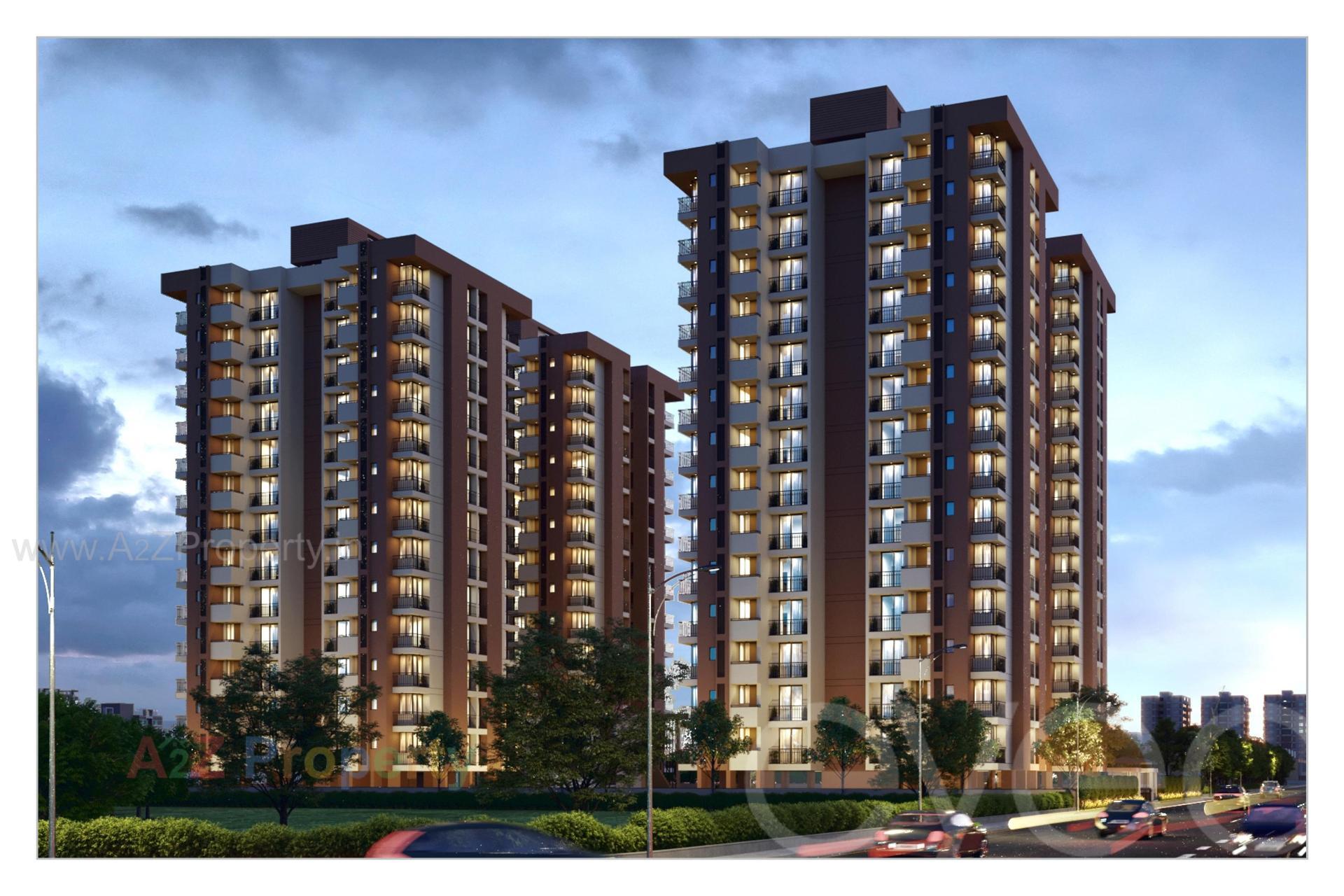 3D Elevation of real estate project Atlantis Heights Ii located at Rajkot, Rajkot, Gujarat