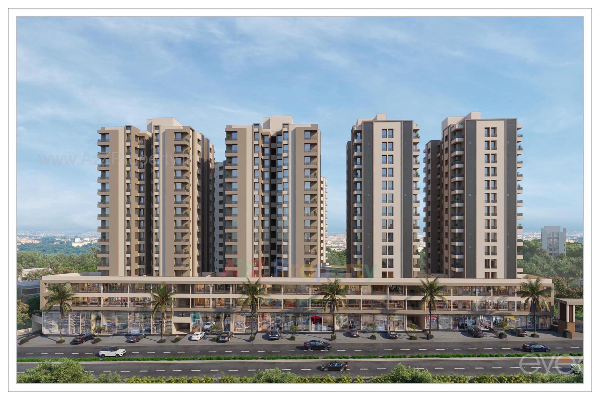 3D Elevation of real estate project Atlantis Hills located at Raiya, Rajkot, Gujarat