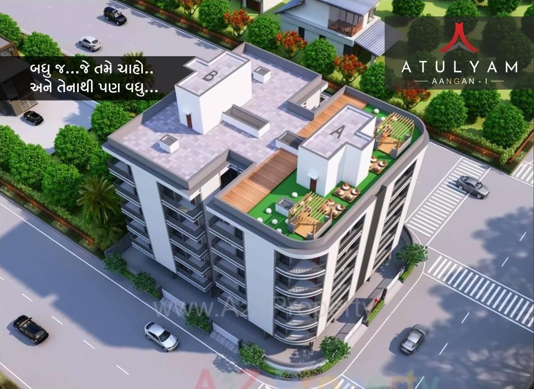 3D Elevation of real estate project Atulyam Aangan located at Madhapar, Rajkot, Gujarat