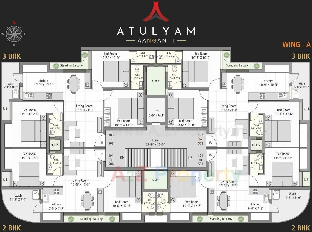 Layout of real estate project Atulyam Aangan located at Madhapar, Rajkot, Gujarat