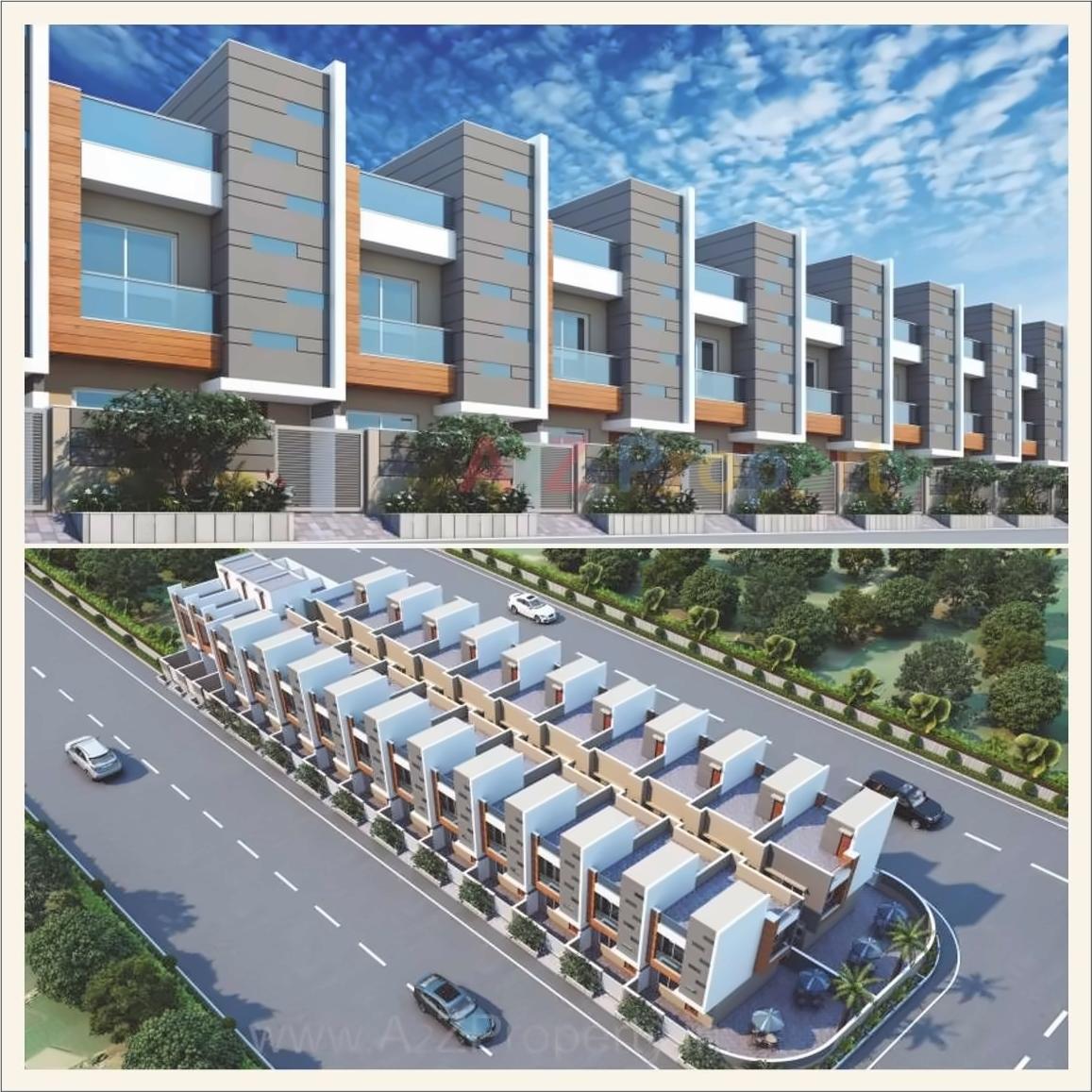 3D Elevation of real estate project Atulyam Bungalows located at Ghanteshwar, Rajkot, Gujarat