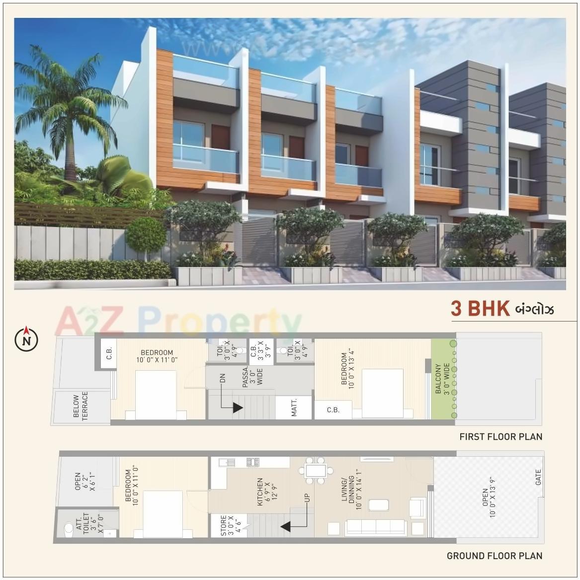 Layout of real estate project Atulyam Bungalows located at Ghanteshwar, Rajkot, Gujarat