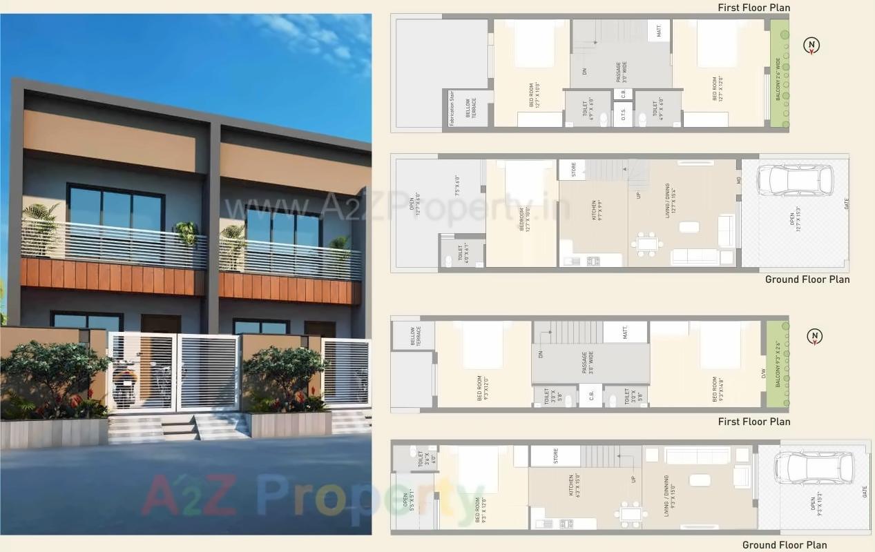 Layout of real estate project Atulyam Bungalows located at Ghanteshwar, Rajkot, Gujarat