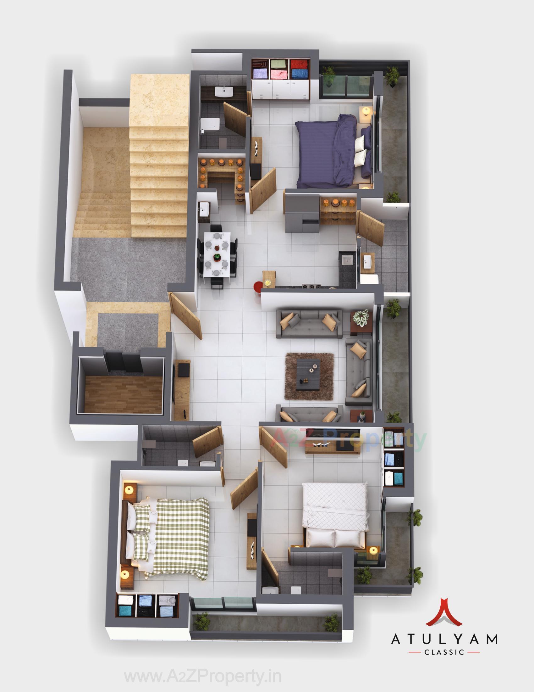 Layout of real estate project Atulyam Classic located at Raiya, Rajkot, Gujarat