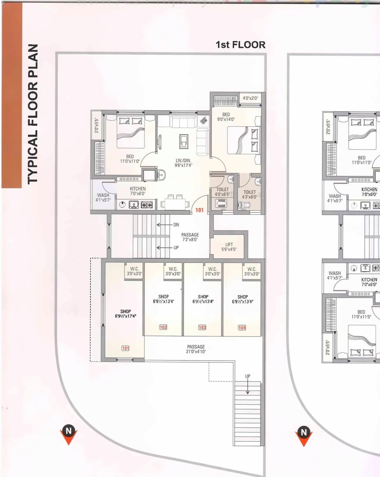 Layout of real estate project Avadh Complex located at Mavdi, Rajkot, Gujarat