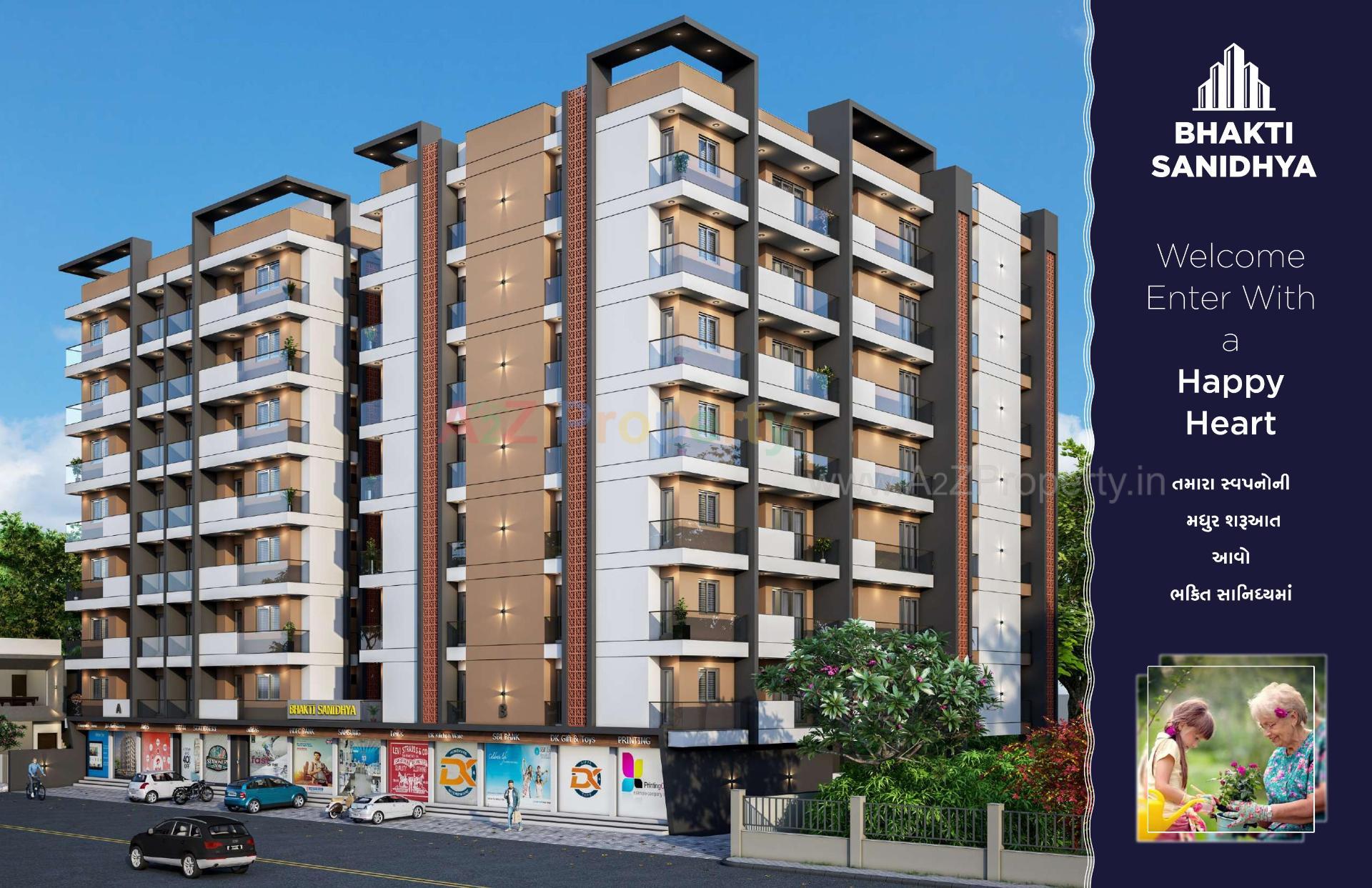 3D Elevation of real estate project Bhakti Sanidhya located at Mavdi, Rajkot, Gujarat