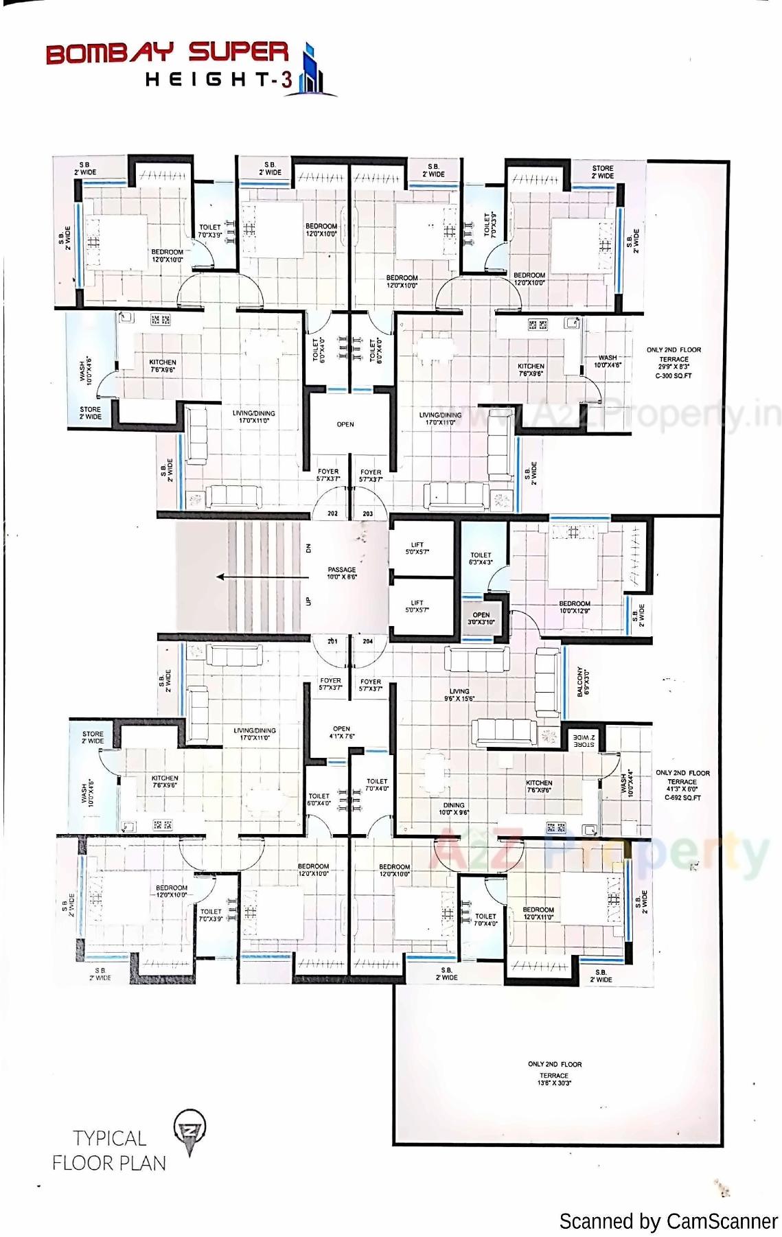 Layout of real estate project Bombay Super Height located at Rajkot, Rajkot, Gujarat