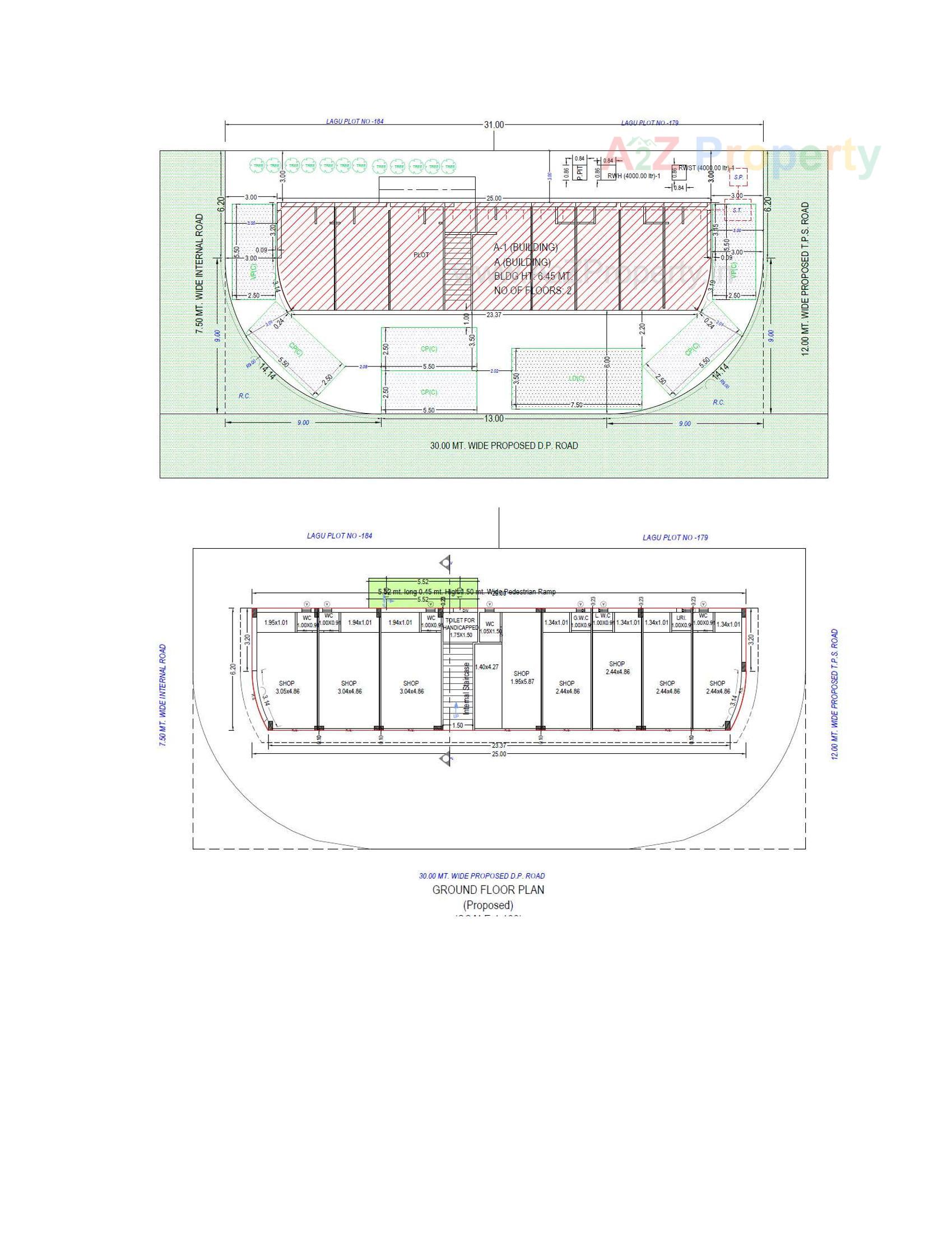 Layout of real estate project Business Hub located at Manharpur, Rajkot, Gujarat