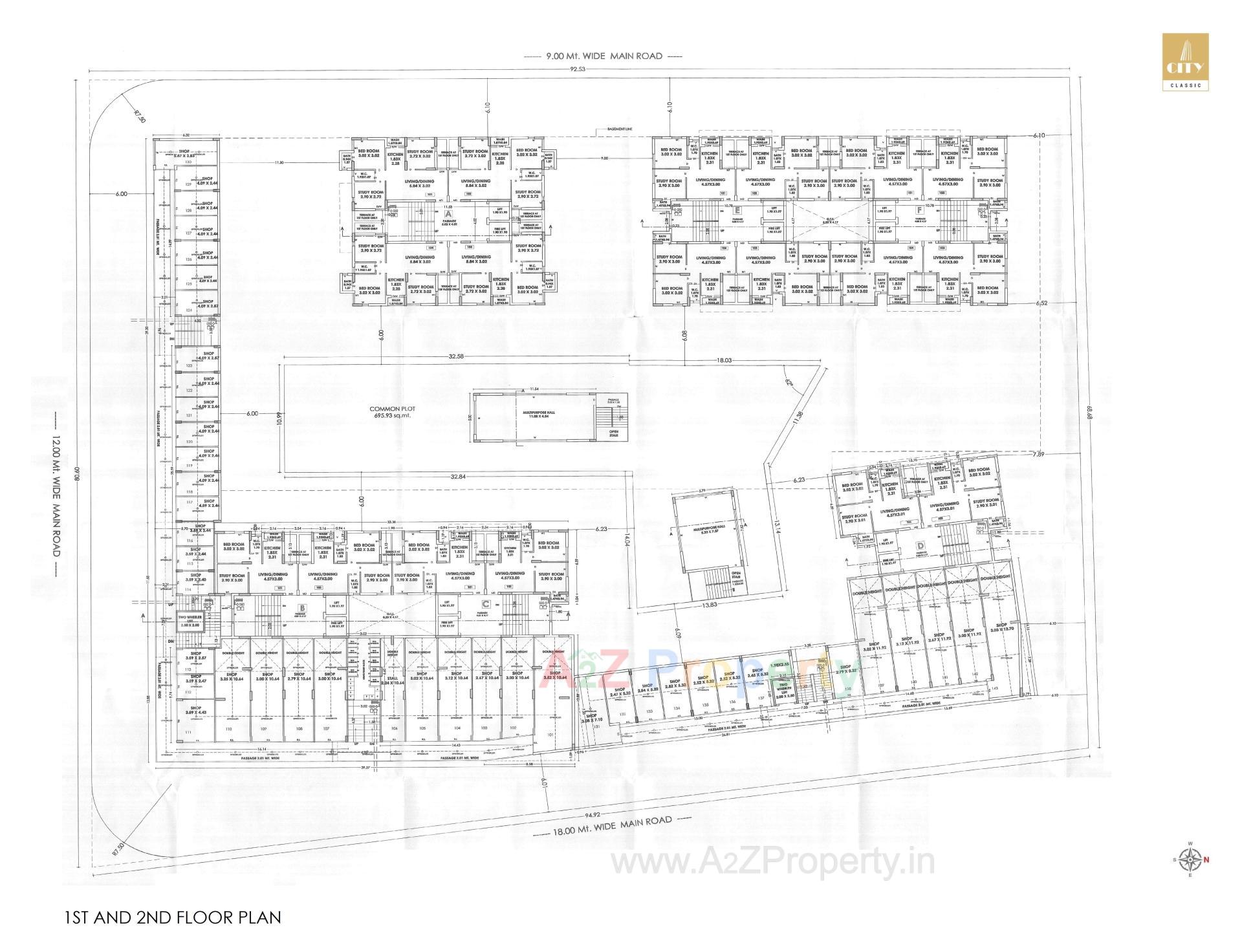 Layout of real estate project City Classic located at Mavdi, Rajkot, Gujarat