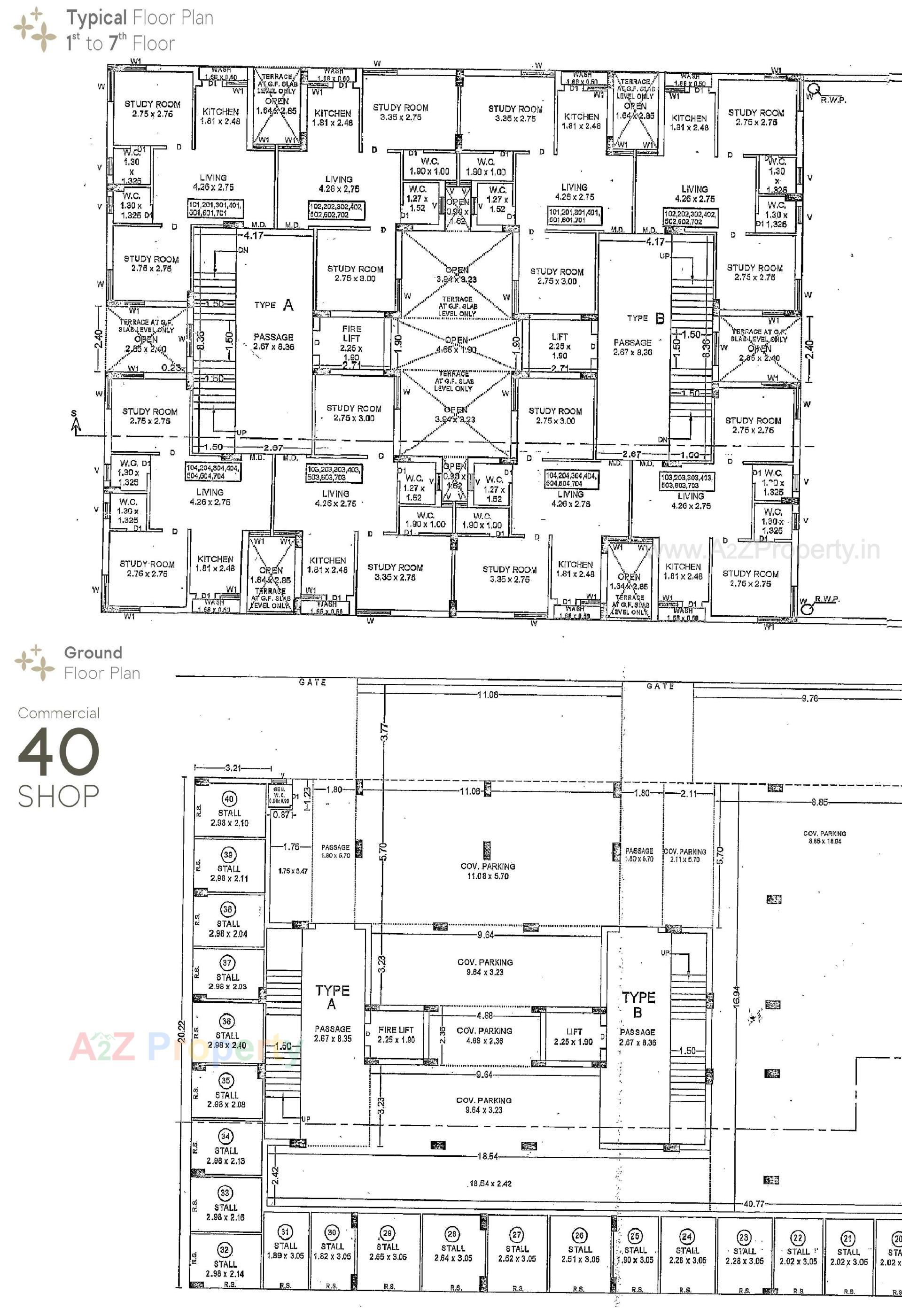 Layout of real estate project City Courtyard located at Nagar, Rajkot, Gujarat