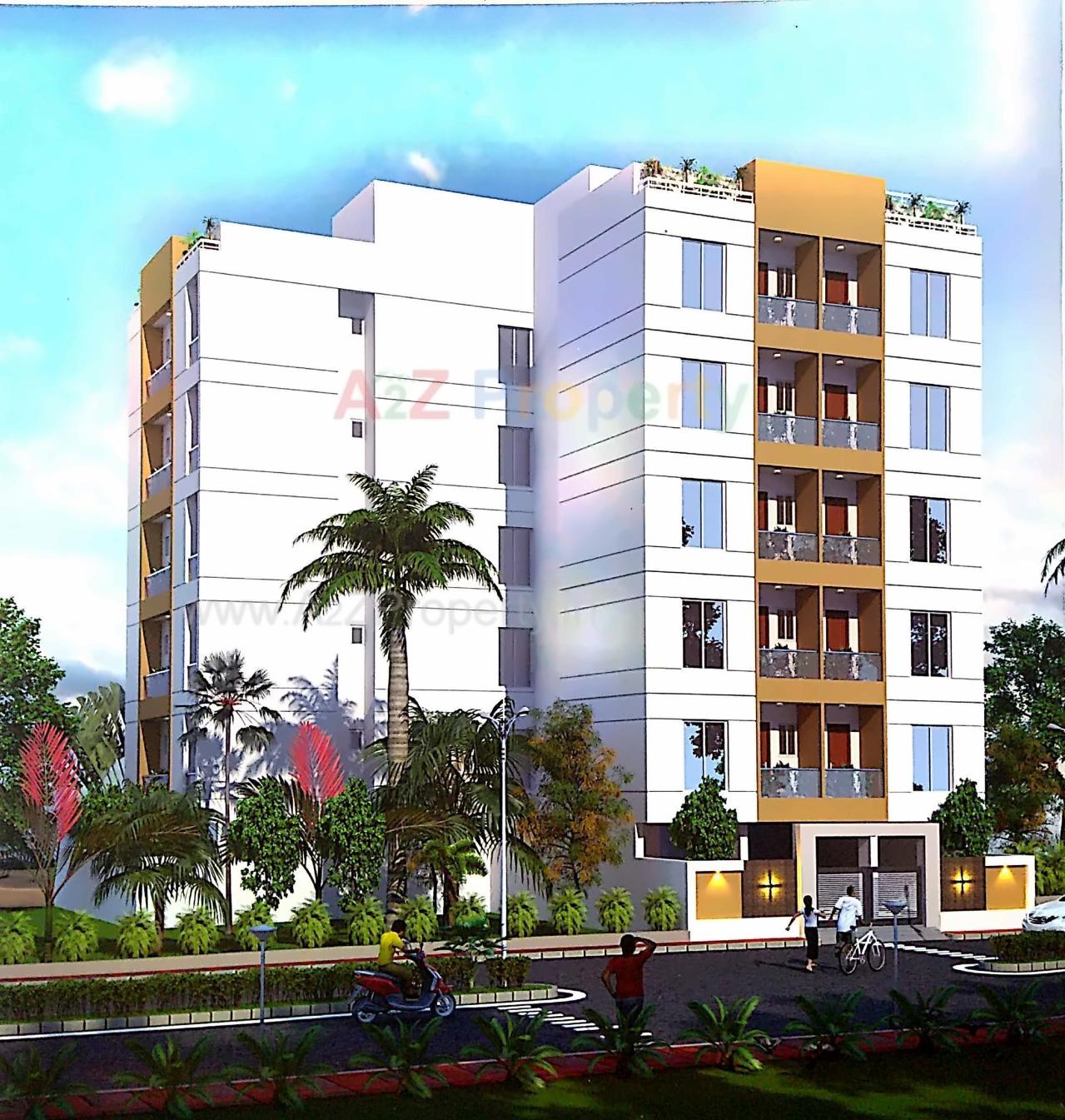 3D Elevation of real estate project City Sanidhya located at Mavdi, Rajkot, Gujarat