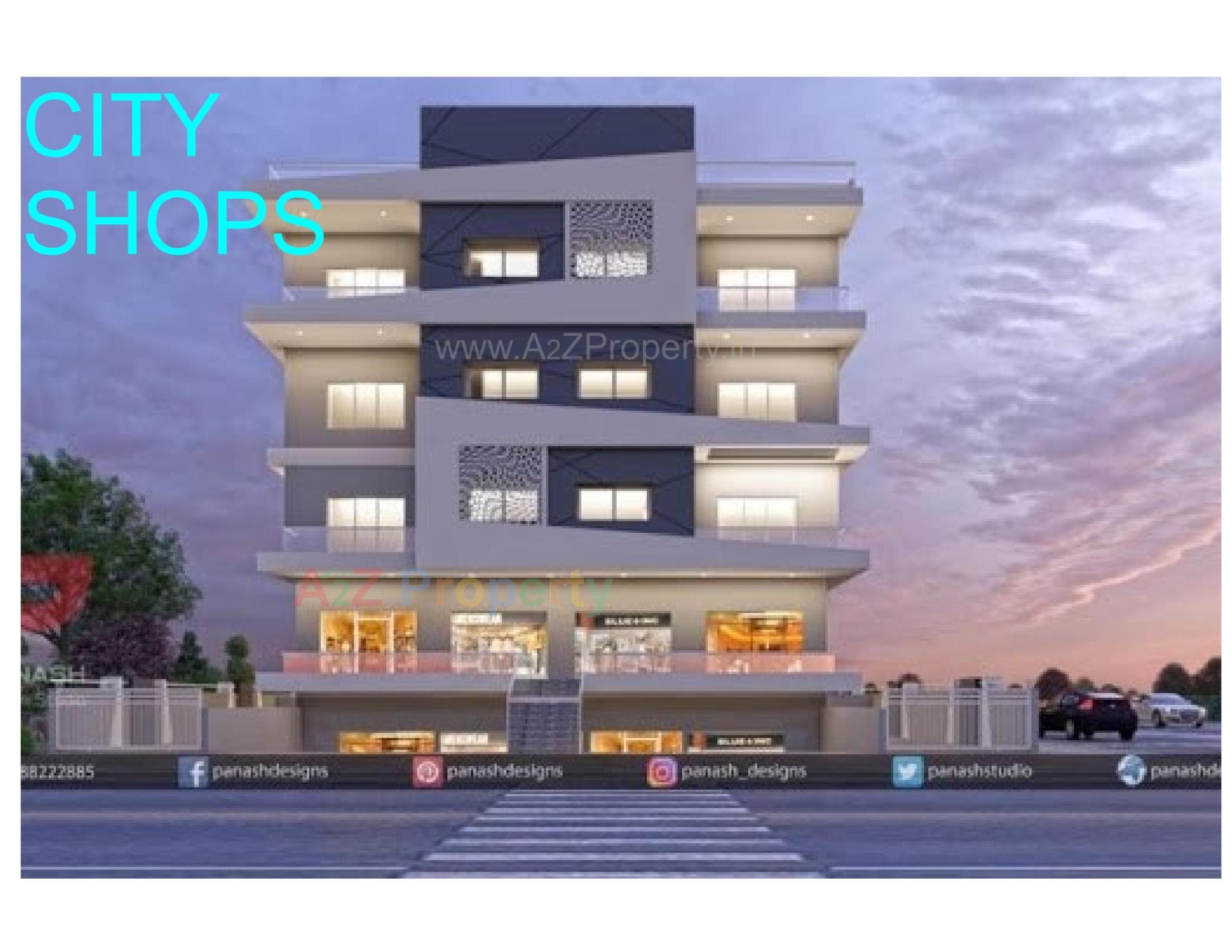 3D Elevation of real estate project City Shops located at Rajkot, Rajkot, Gujarat