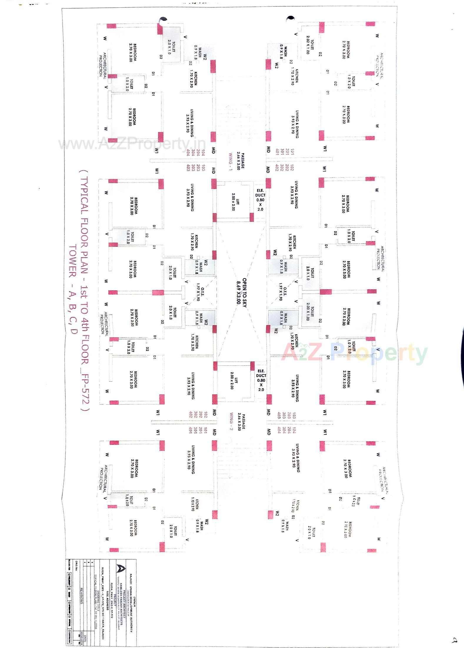 Layout of real estate project Construction Of Affordable House Ews   128 Units Under Pmay At Tp Fp located at Raiya, Rajkot, Gujarat