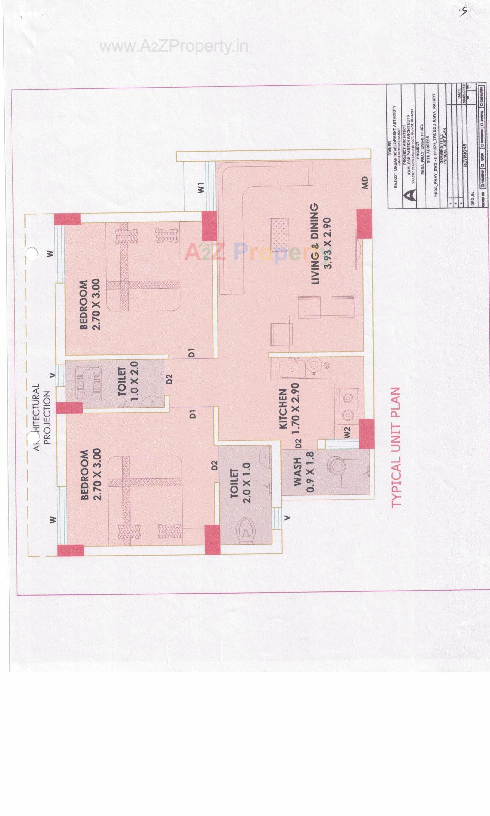Layout of real estate project Construction Of Affordable House Ews   128 Units Under Pmay At Tp Fp located at Raiya, Rajkot, Gujarat