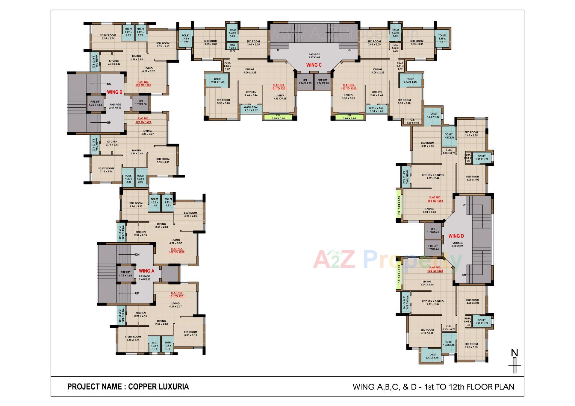Layout of real estate project Copper Luxuria located at Mavdi, Rajkot, Gujarat