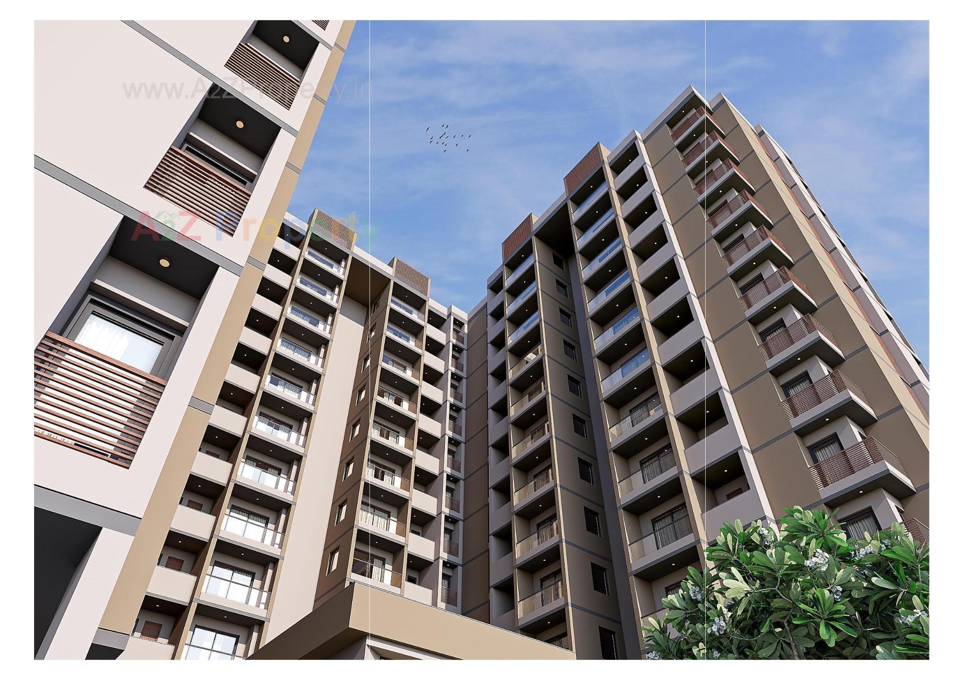 3D Elevation of real estate project Copper Luxuria located at Mavdi, Rajkot, Gujarat