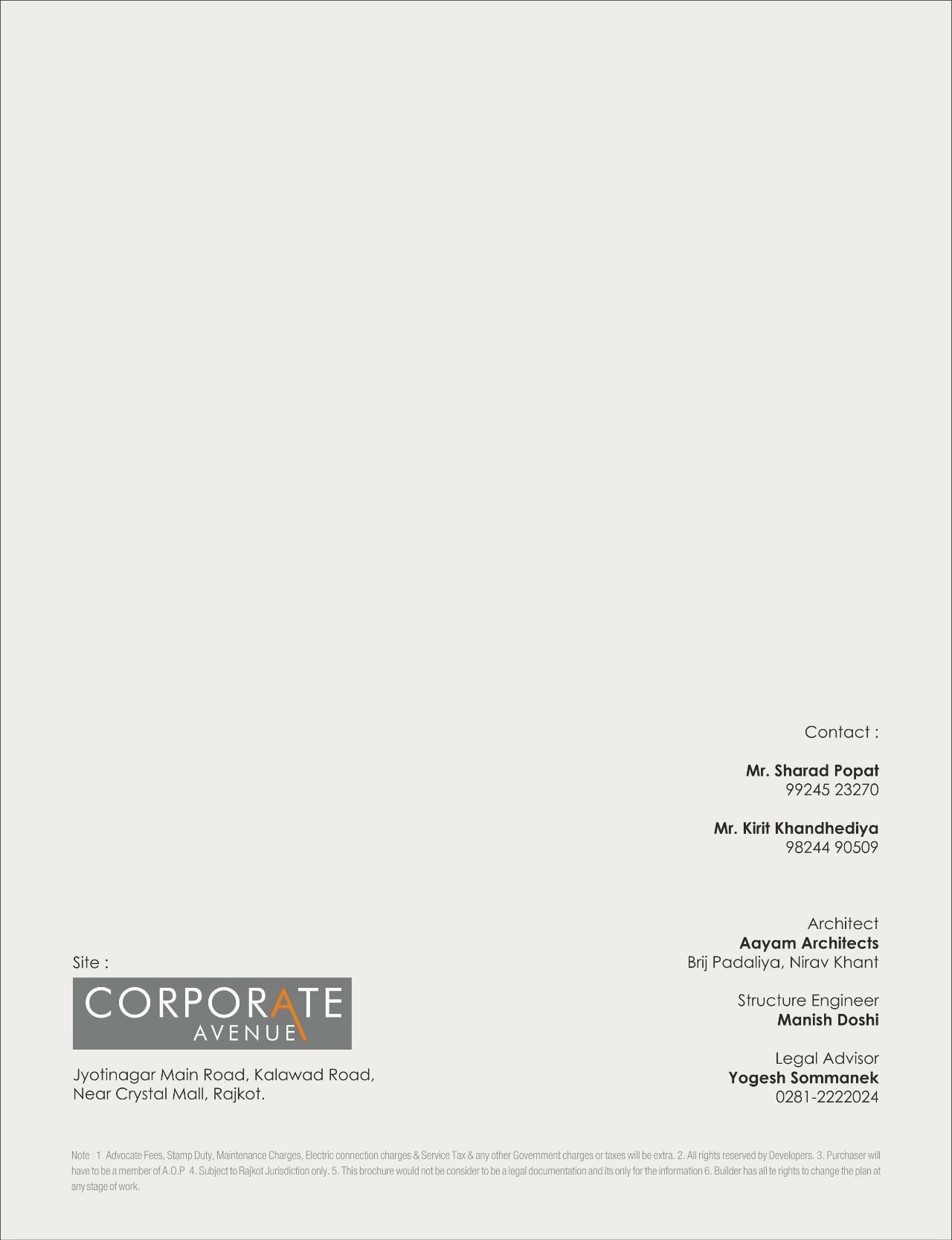  of real estate project Corporate Avenue located at Nana-mava, Rajkot, Gujarat