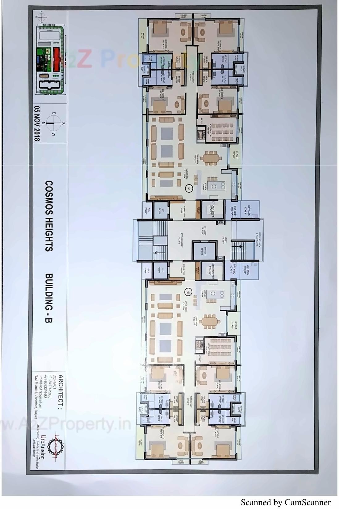 Layout of real estate project Cosmos Heights located at Mavdi, Rajkot, Gujarat