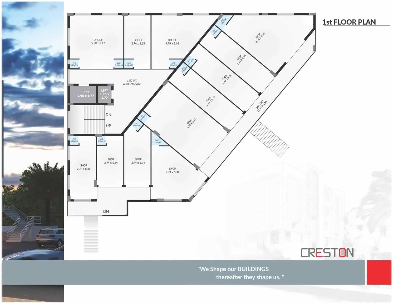  of real estate project Creston  Complex located at Mota-mava, Rajkot, Gujarat