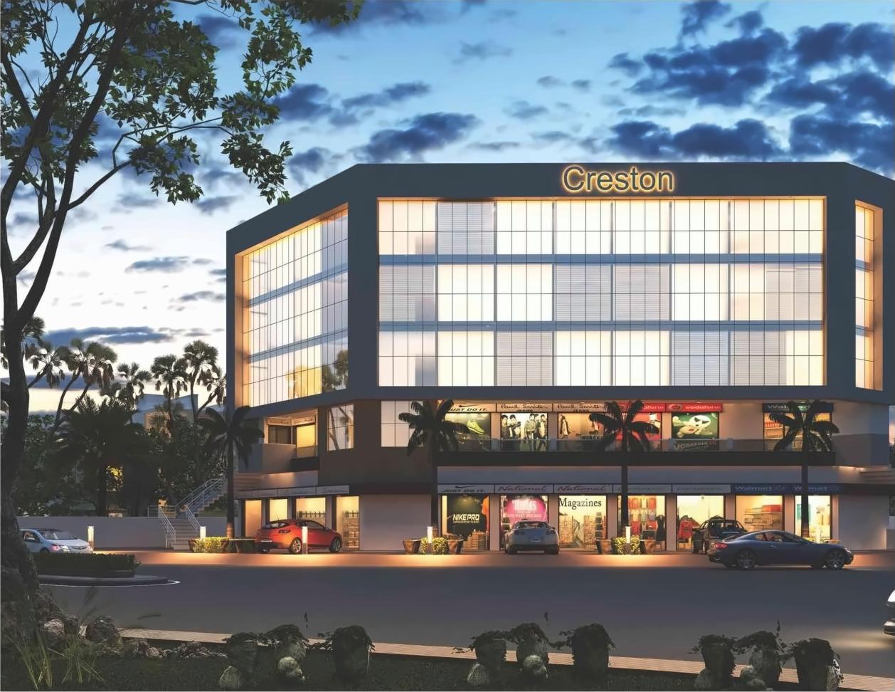 3D Elevation of real estate project Creston  Complex located at Mota-mava, Rajkot, Gujarat