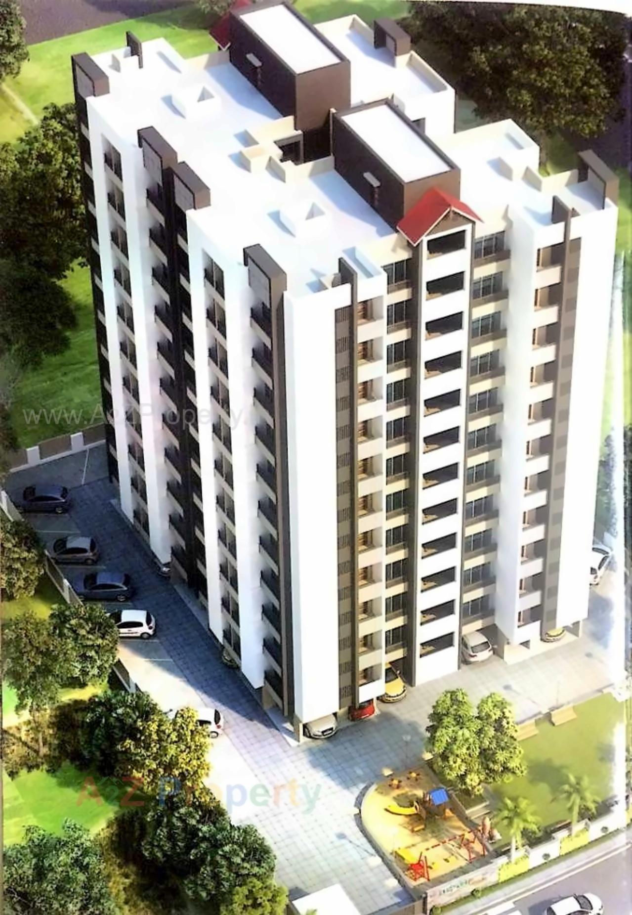3D Elevation of real estate project Dhananjay Paradise located at Mavdi, Rajkot, Gujarat