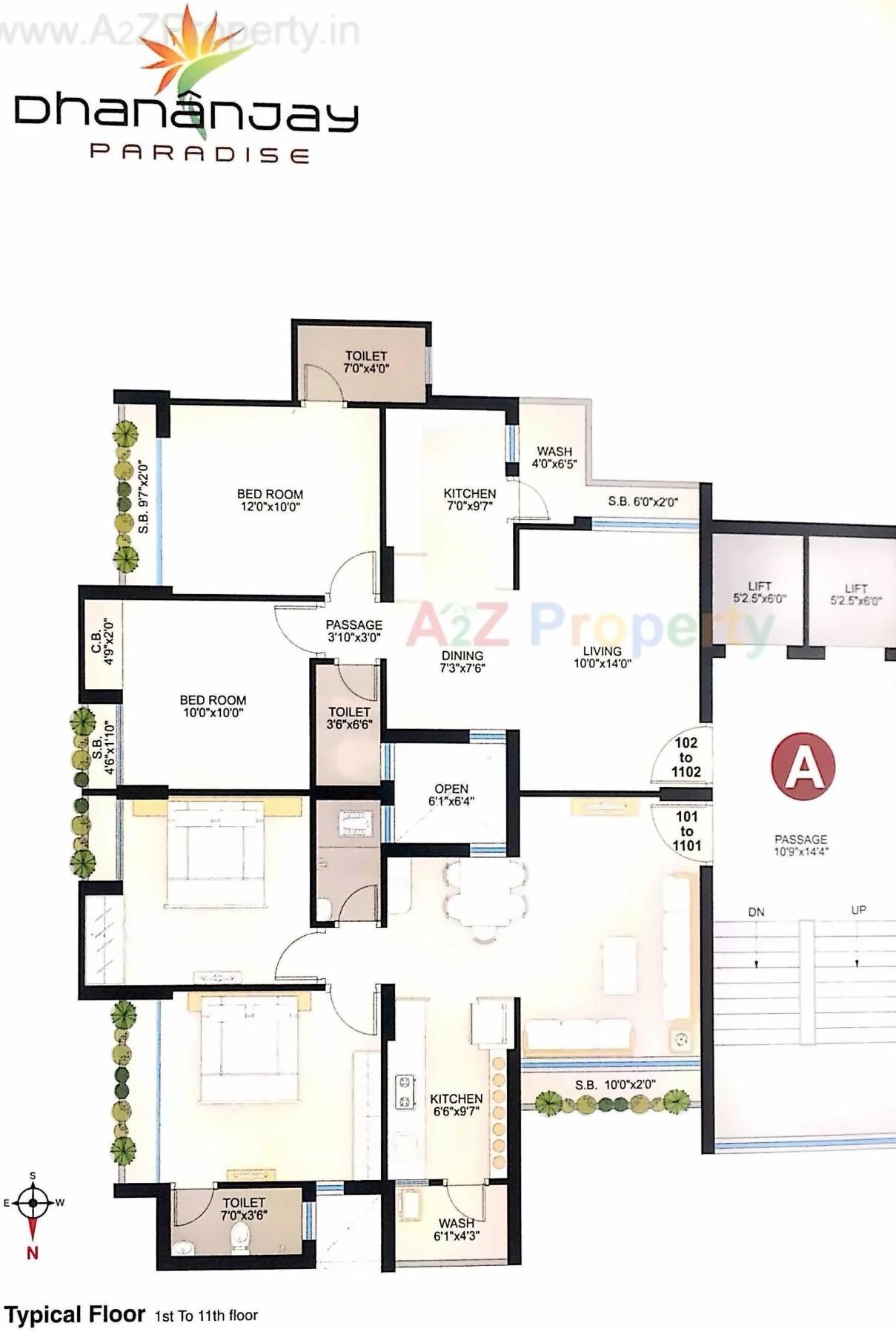 Layout of real estate project Dhananjay Paradise located at Mavdi, Rajkot, Gujarat