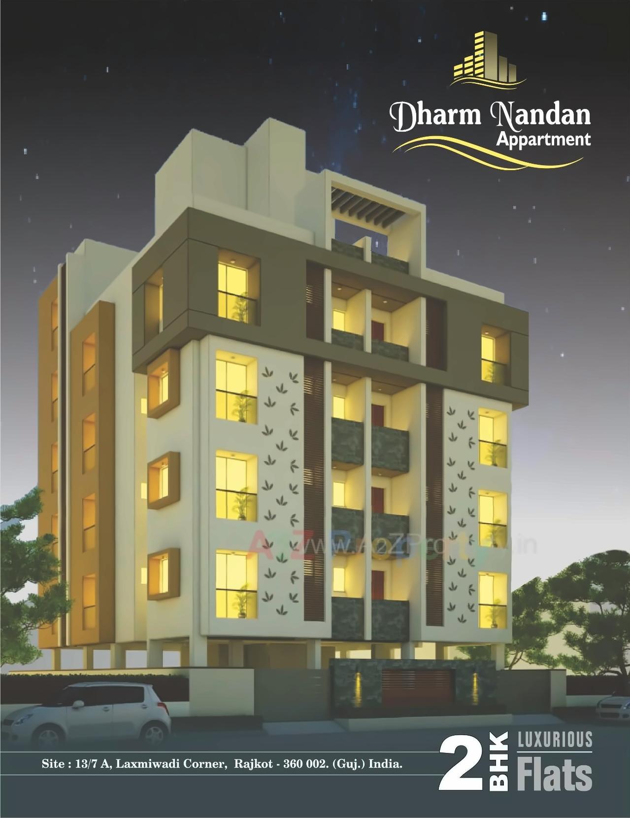 3D Elevation of real estate project Dharm Nandan Apartment located at Rajkot, Rajkot, Gujarat