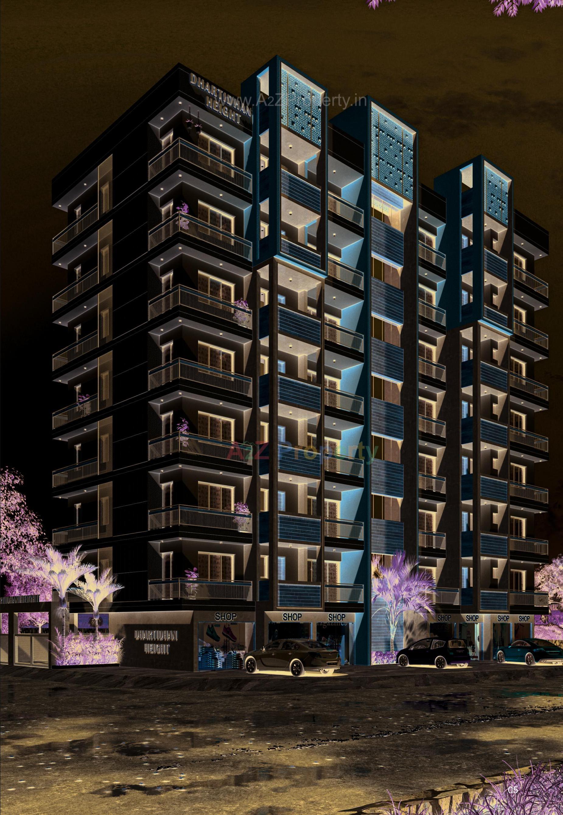 3D Elevation of real estate project Dhartidhan Height located at Mavdi, Rajkot, Gujarat