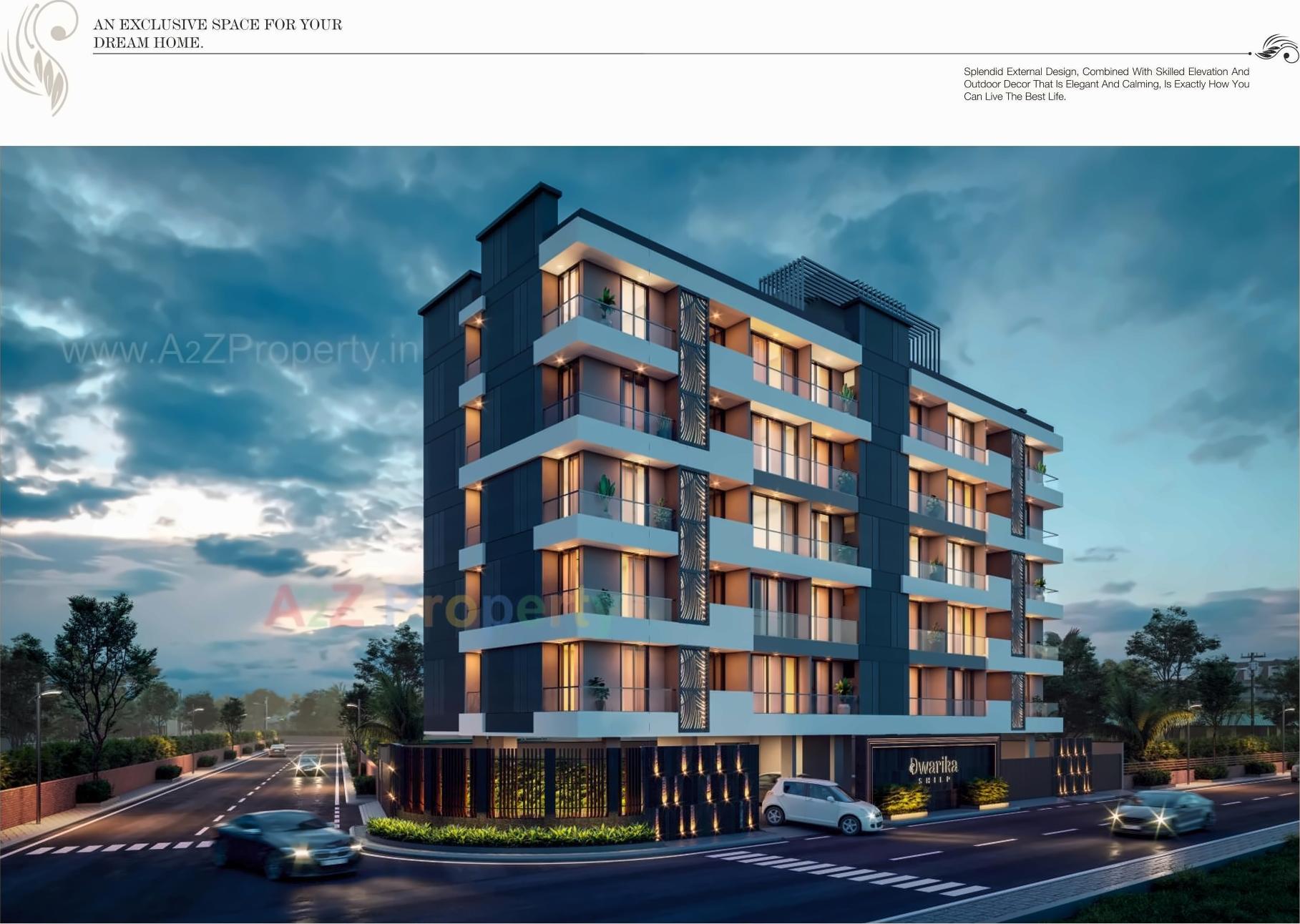 3D Elevation of real estate project Dwarika Shilp located at Rajkot, Rajkot, Gujarat