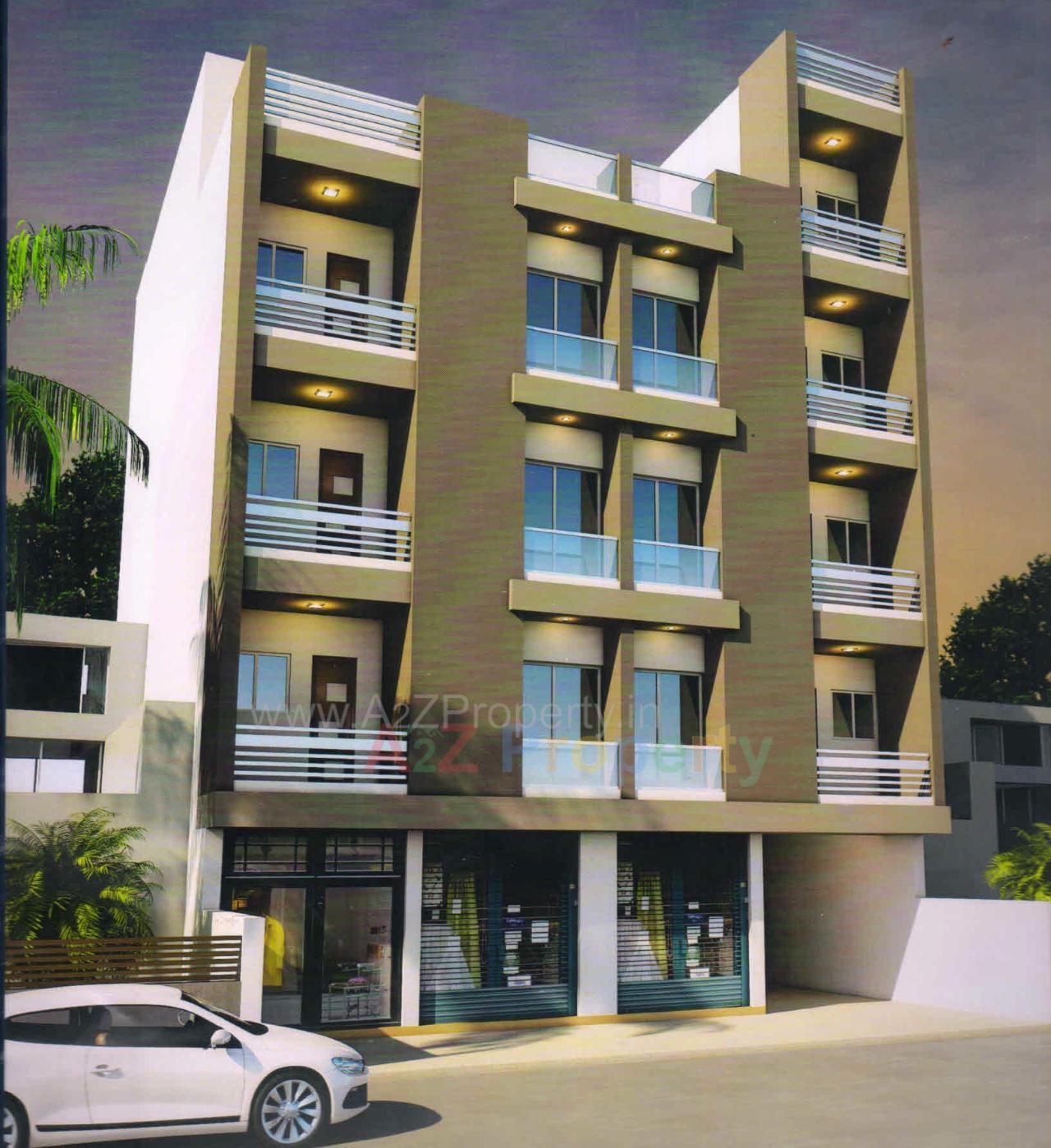 3D Elevation of real estate project Dwarkesh Apartment located at Mavdi, Rajkot, Gujarat