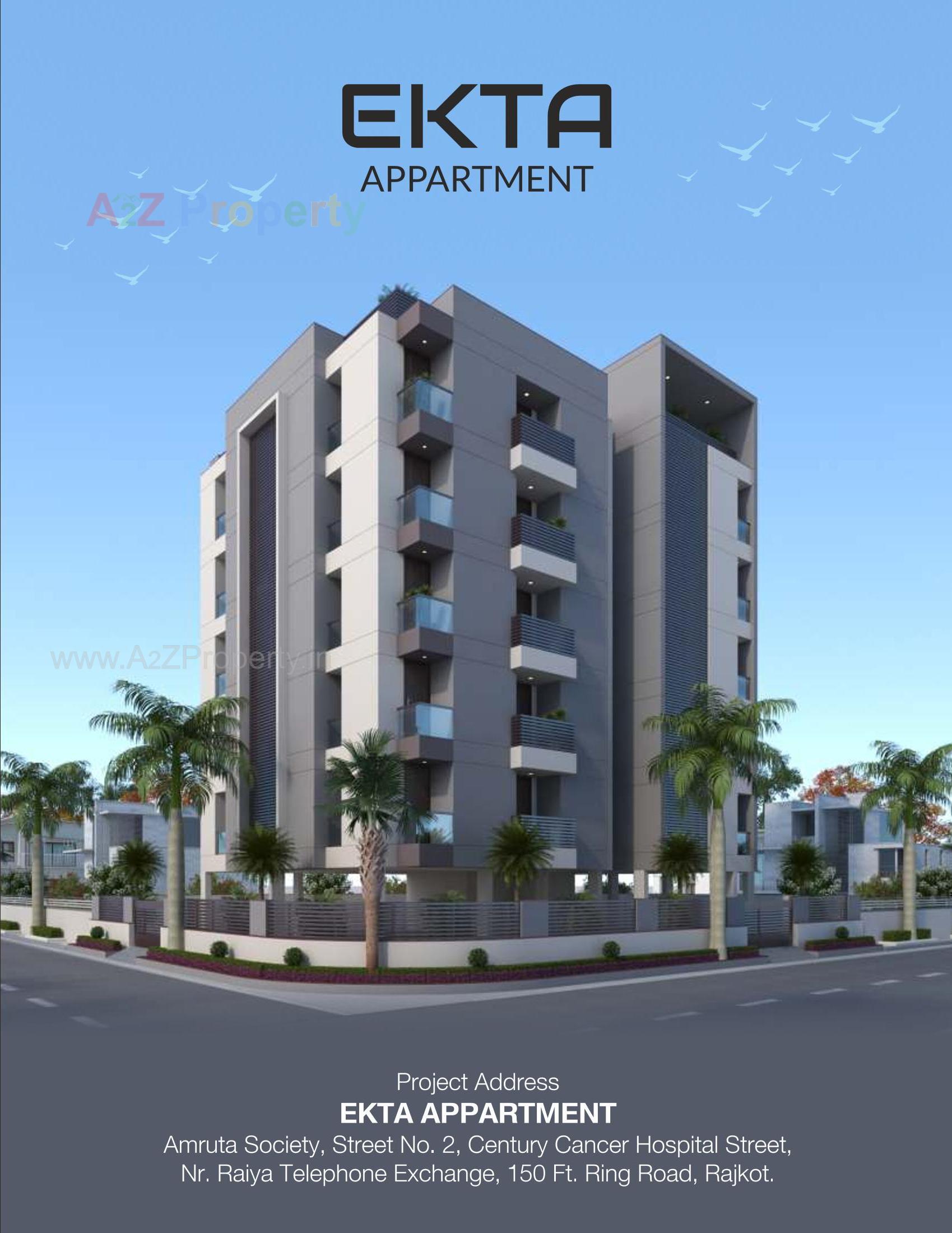 3D Elevation of real estate project Ekta Apartment located at Rajkot, Rajkot, Gujarat