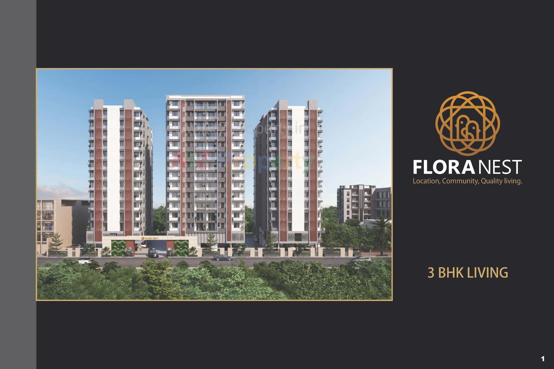 3D Elevation of real estate project Flora Nest located at Mavdi, Rajkot, Gujarat