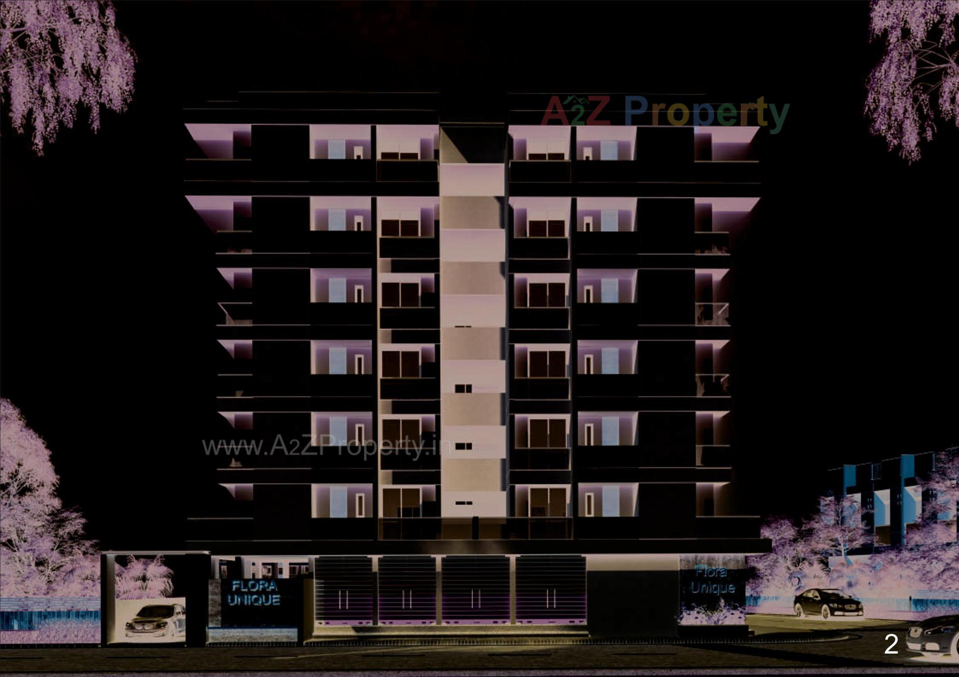 3D Elevation of real estate project Flora Unique located at Raiya, Rajkot, Gujarat