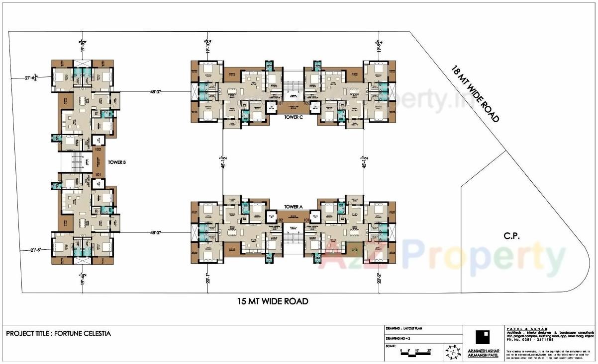 Layout of real estate project Fortune Celestia located at Mota-mava, Rajkot, Gujarat