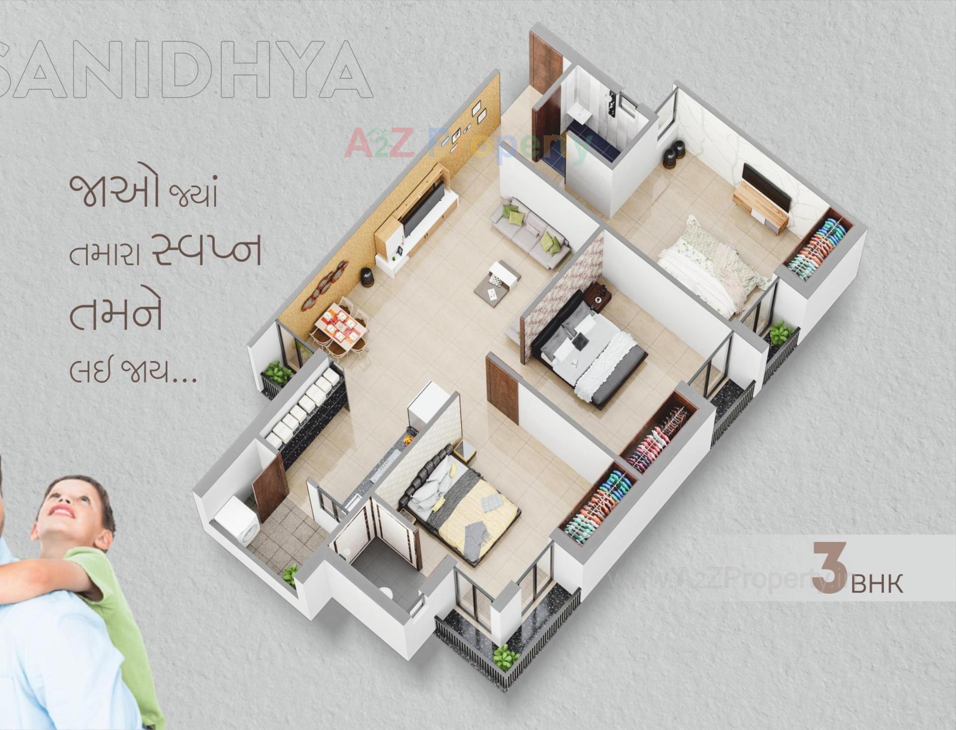 Layout of real estate project Giriraj Sanidhya located at Raiya, Rajkot, Gujarat