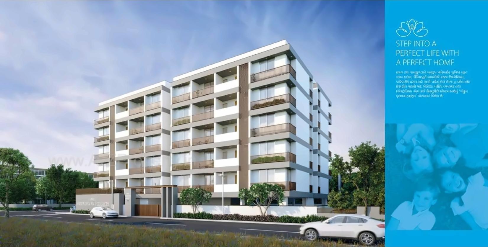 3D Elevation of real estate project Gokul Vrundavan Heights located at Rajkot, Rajkot, Gujarat