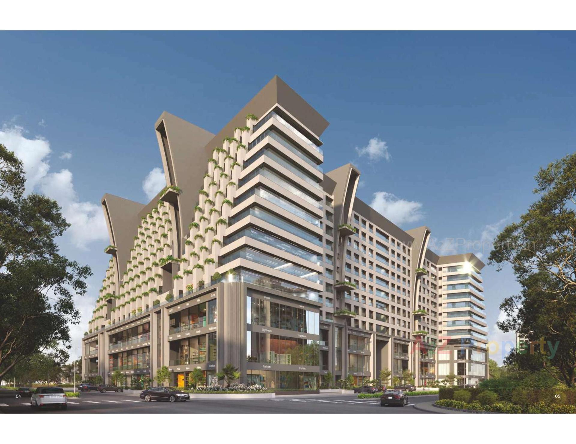 3D Elevation of real estate project Golden Crown located at Motamava, Rajkot, Gujarat