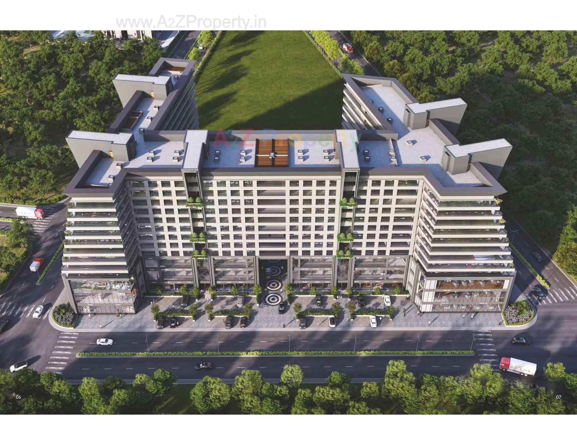 3D Elevation of real estate project Golden Crown located at Motamava, Rajkot, Gujarat