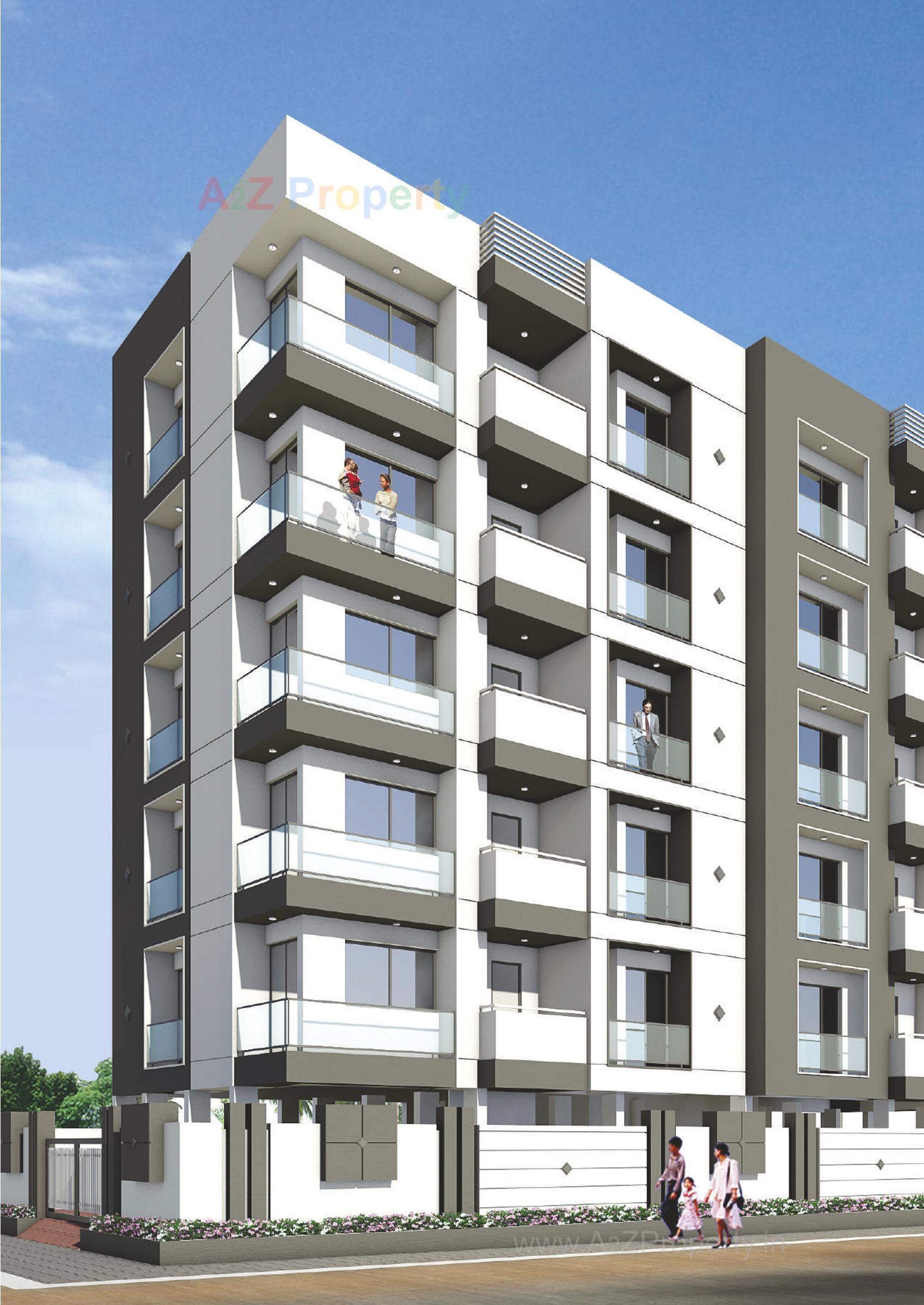 3D Elevation of real estate project Golden Leaf Apartment located at Raiya, Rajkot, Gujarat