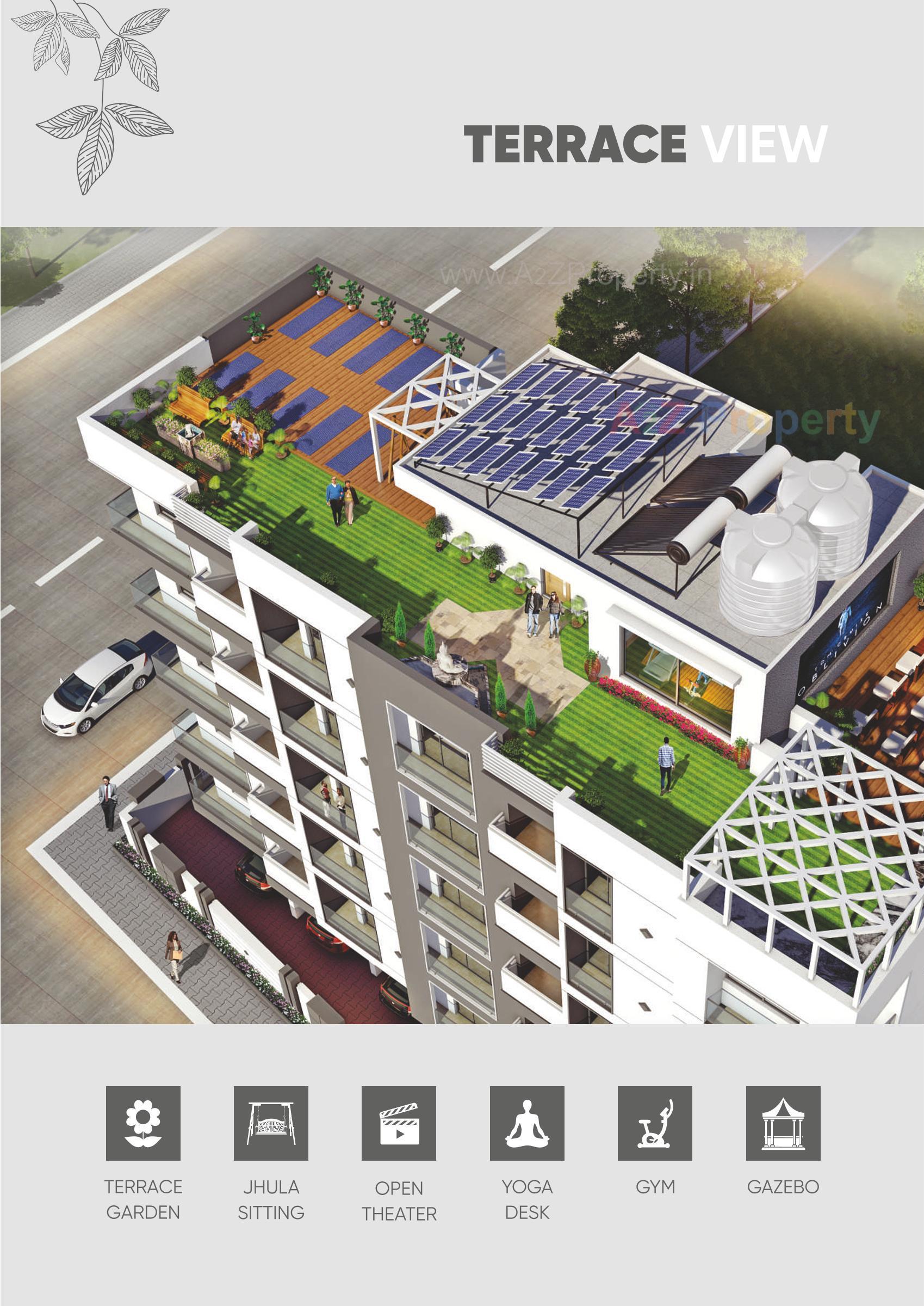 3D Elevation of real estate project Golden Leaf Apartment located at Raiya, Rajkot, Gujarat