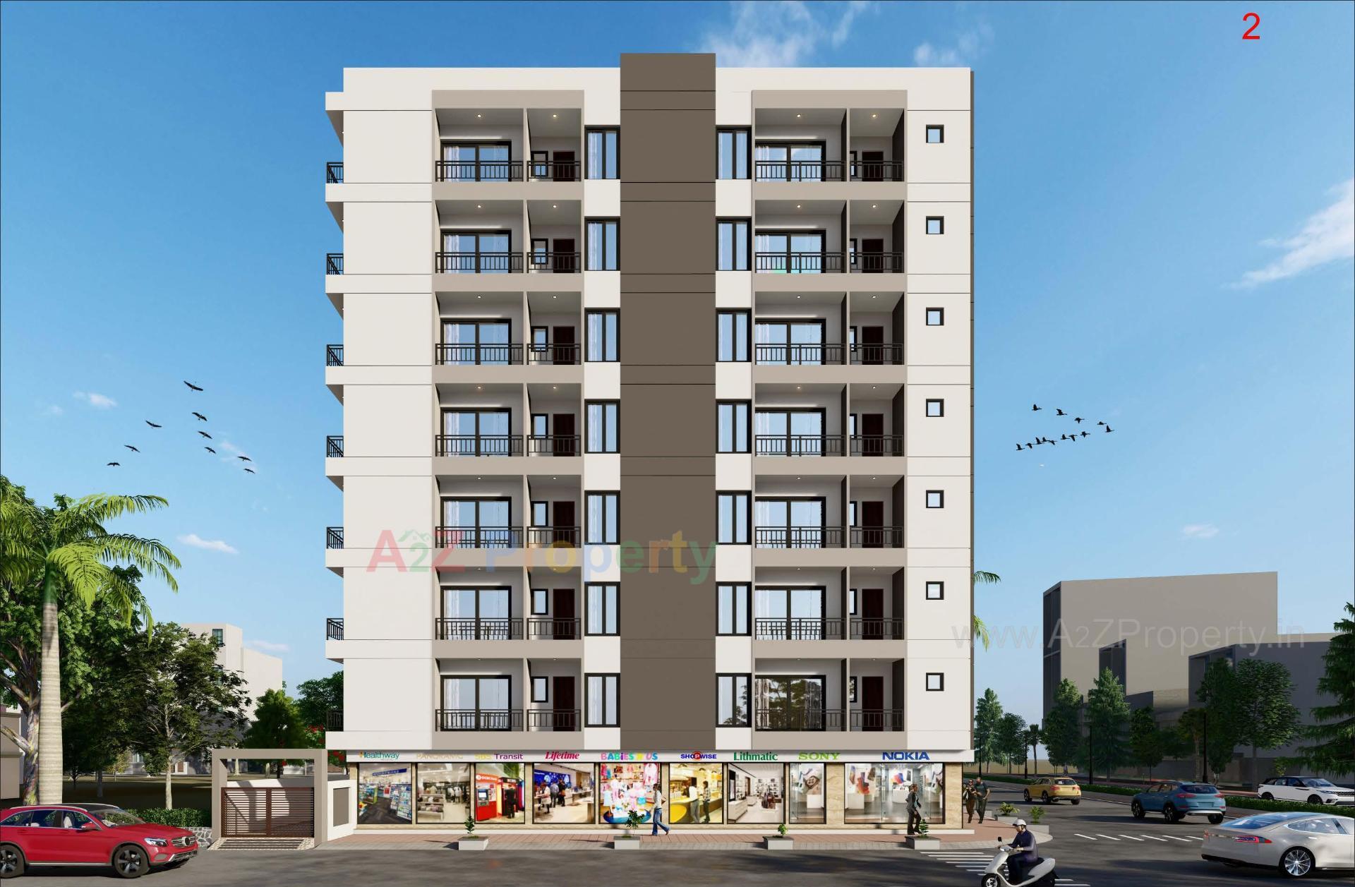 3D Elevation of real estate project Golden Nest located at Kothariya, Rajkot, Gujarat
