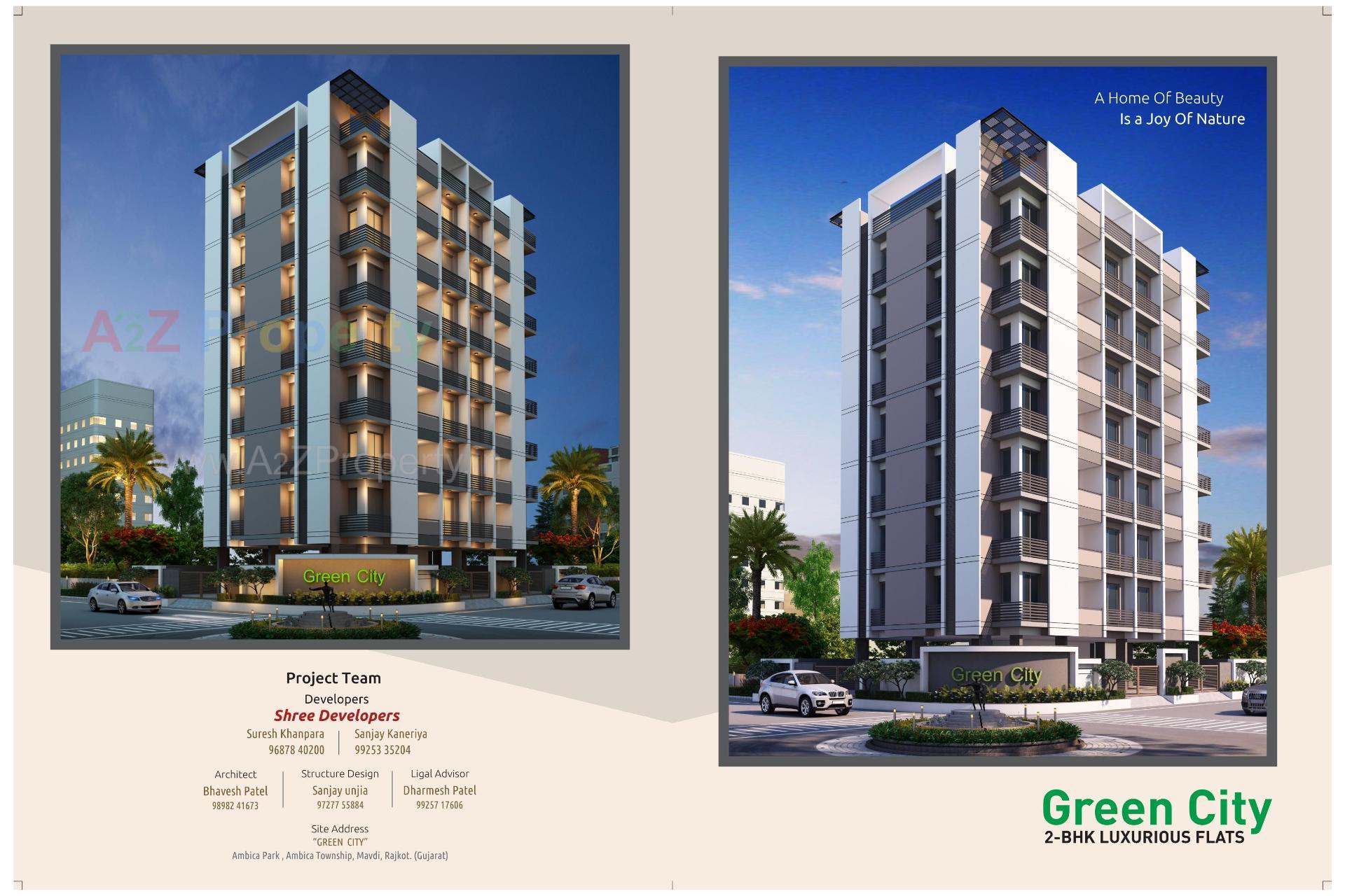 3D Elevation of real estate project Green City located at Mavdi, Rajkot, Gujarat