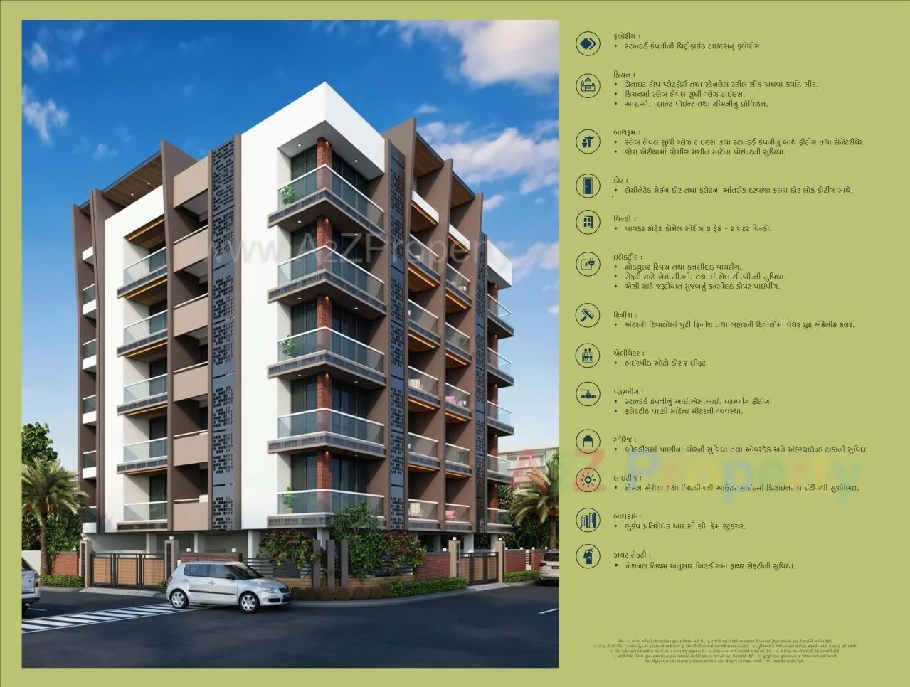 3D Elevation of real estate project Green Heaven Appartment located at Nanamava, Rajkot, Gujarat