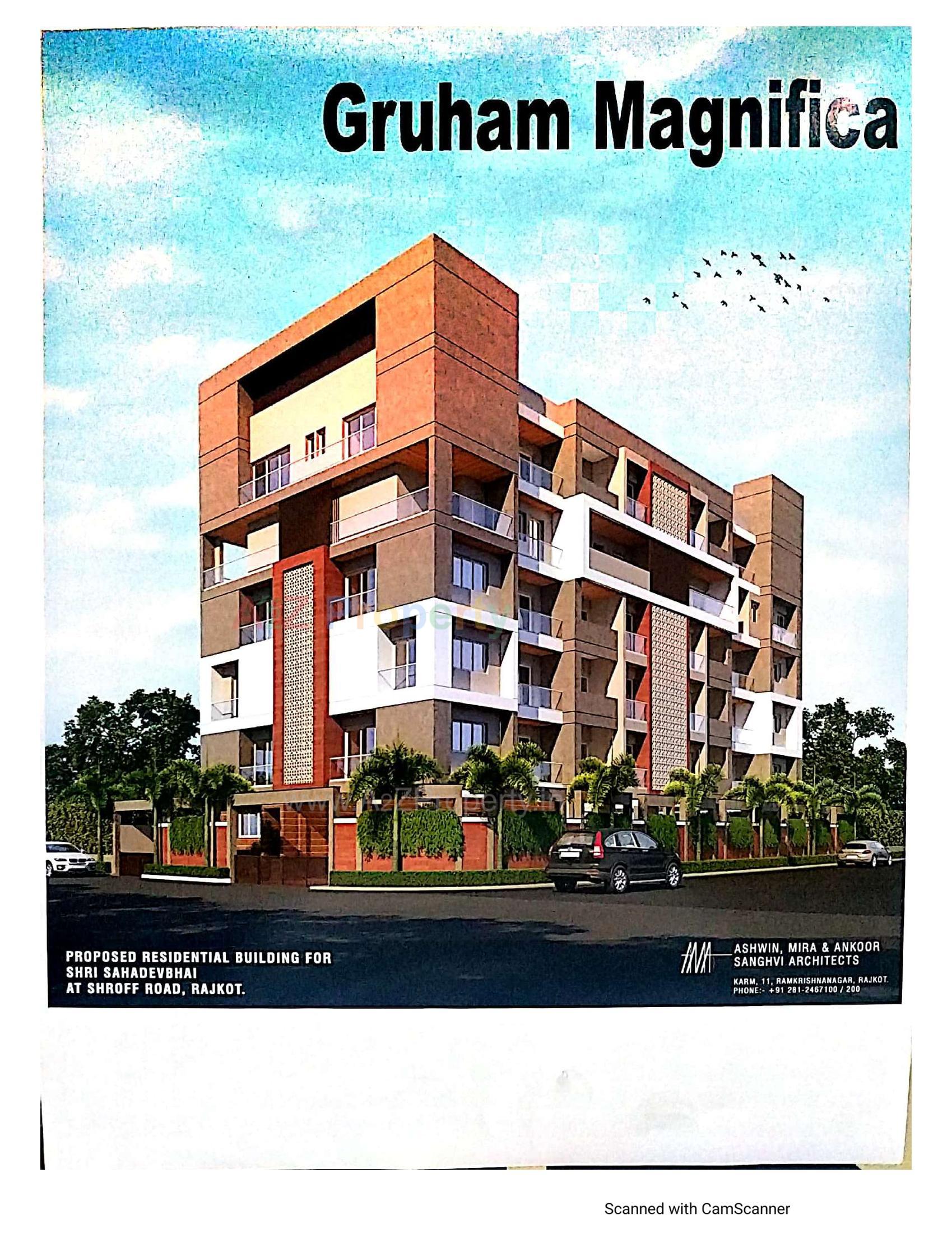 3D Elevation of real estate project Gruham Magnifica located at Rajkot, Rajkot, Gujarat